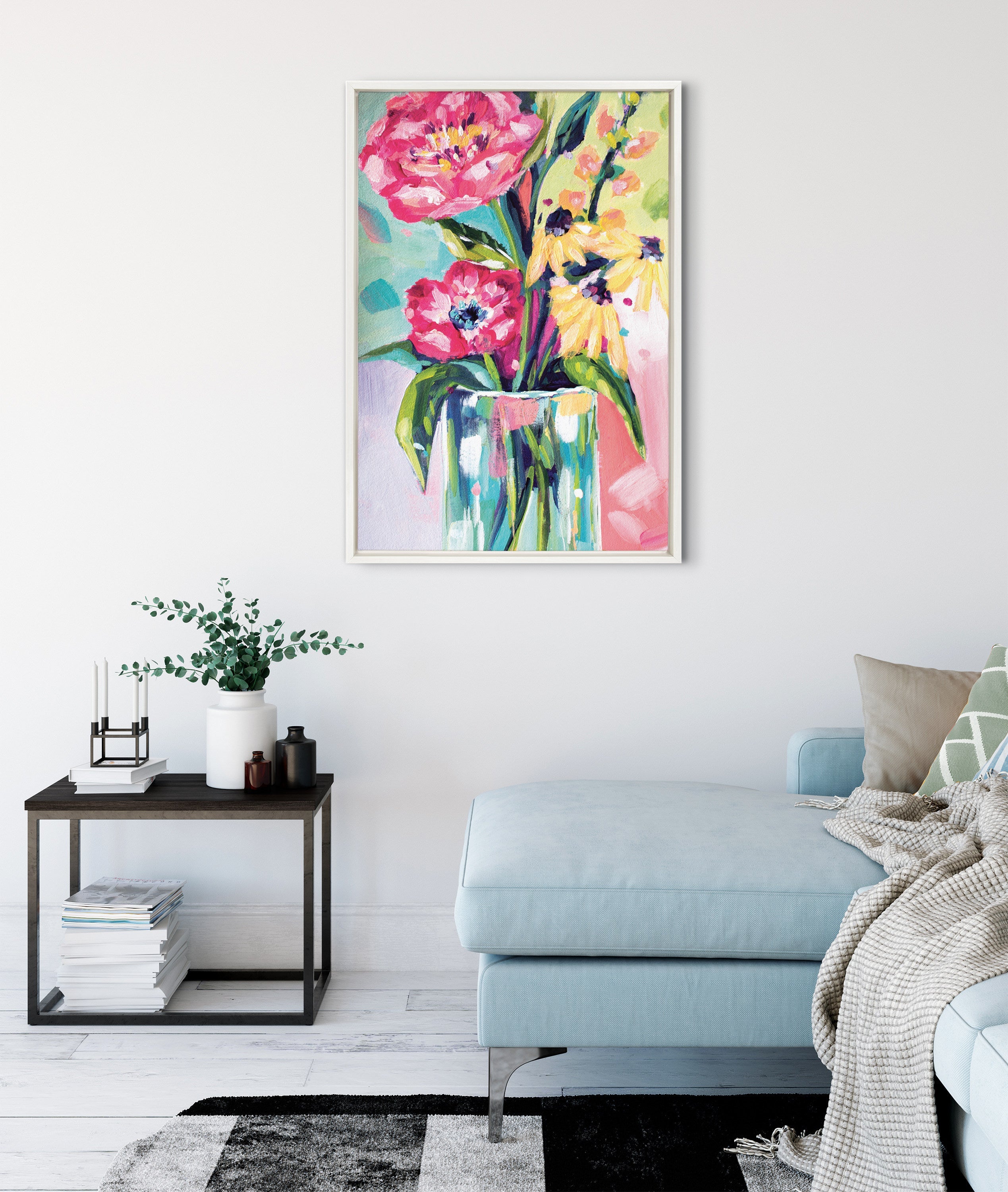 Sylvie Yellow Daisies Framed Canvas by Rachel Christopoulos by kateandlaurel - product image 7 for Resin Society
