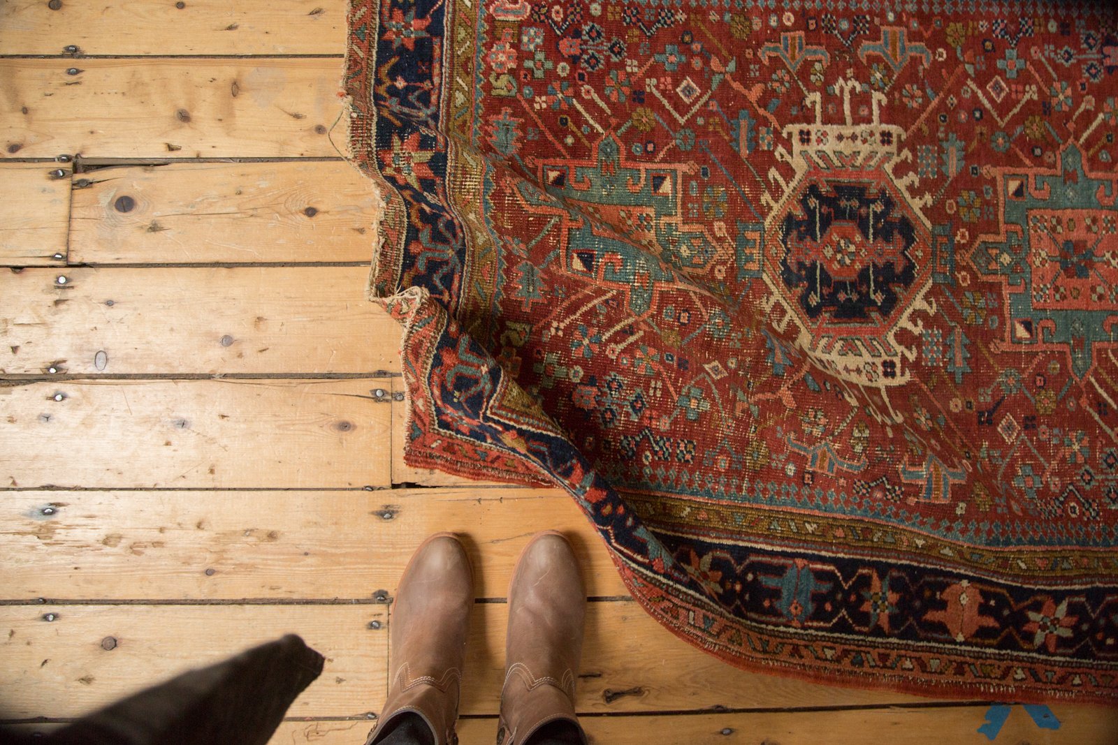 4x4.5 Antique Fine Karaja Square Rug by Old New House® - product image 2 for Resin Society