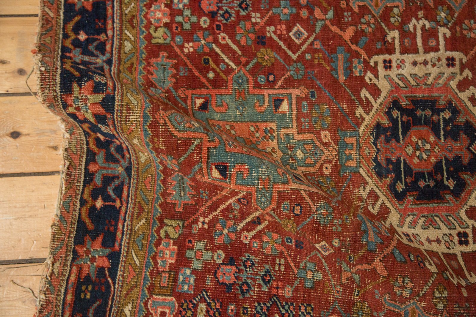 4x4.5 Antique Fine Karaja Square Rug by Old New House® - product image 3 for Resin Society