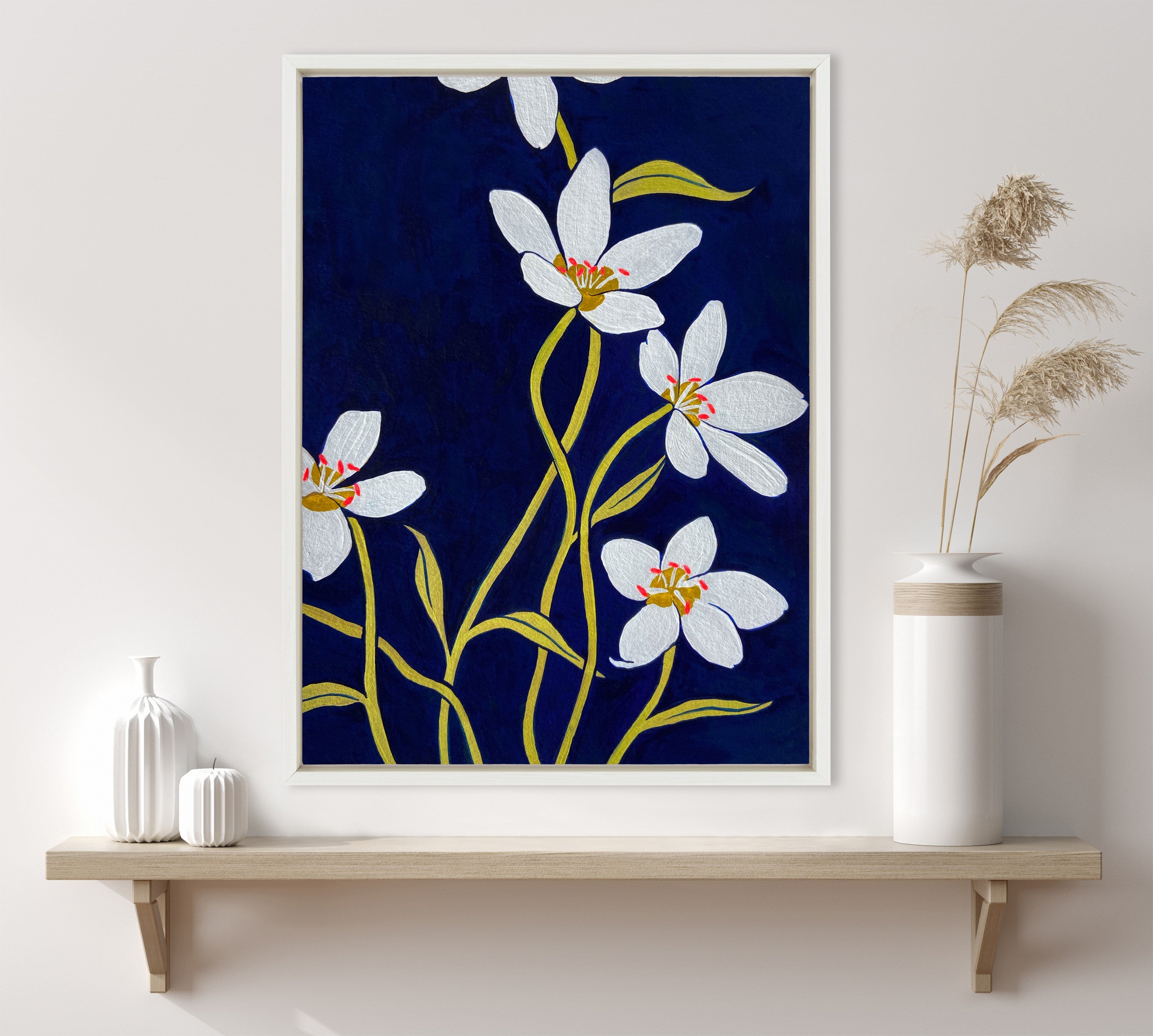 Sylvie Spring Beauties Framed Canvas by Emma Daisy