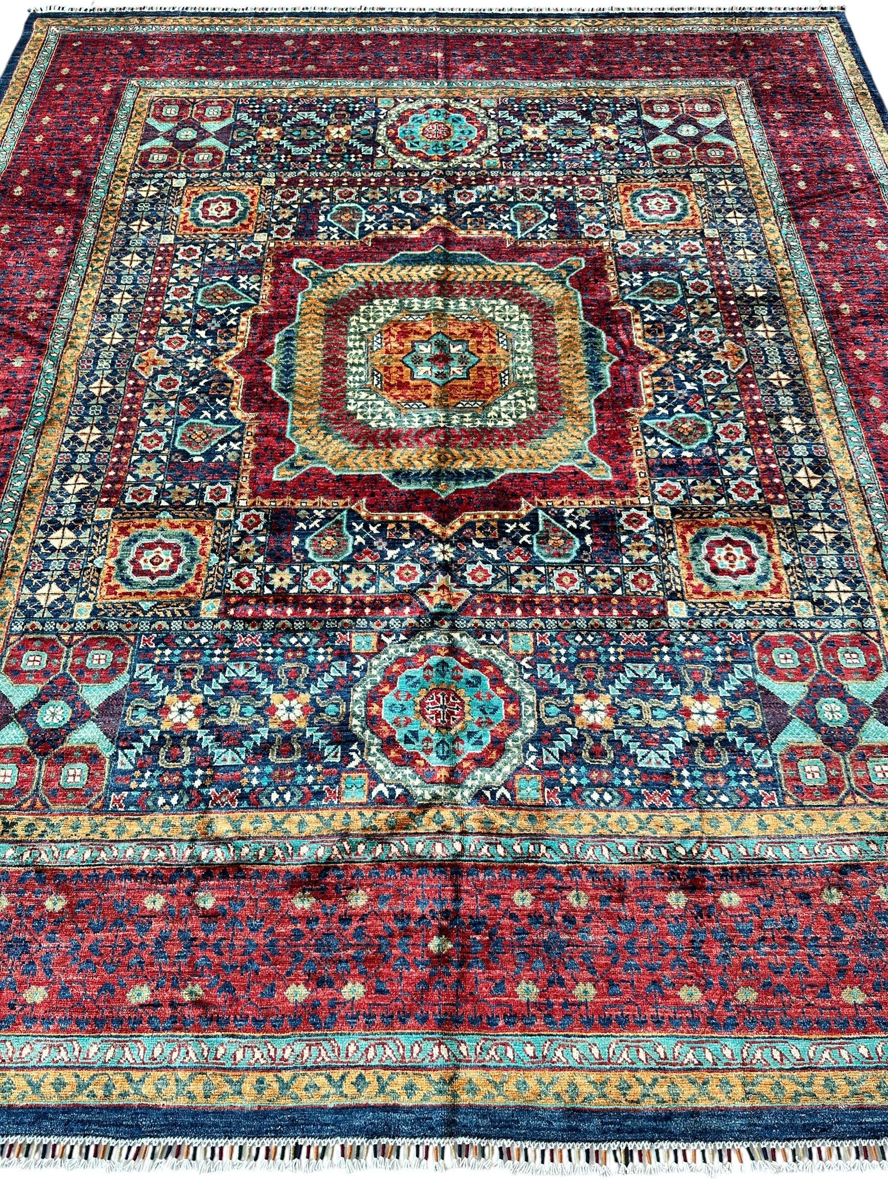 Hand-Knotted Mamluk Wool Rug – 8'4" x 9'9" – Intricate Geometric by Rugistan - product image 3 for Resin Society