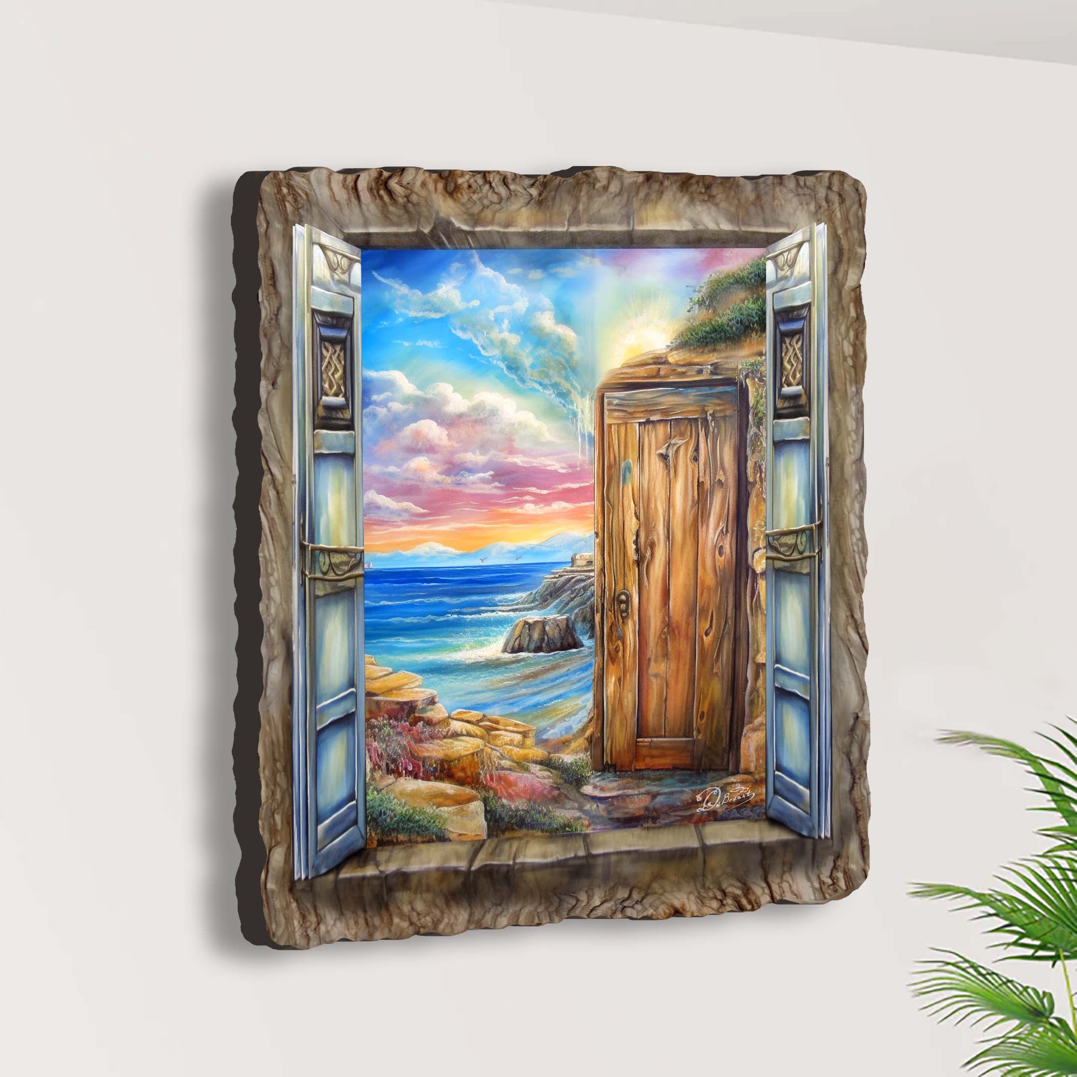 Coastal Serenity Window Wall Art by G. DeBrekht Coastal Decor