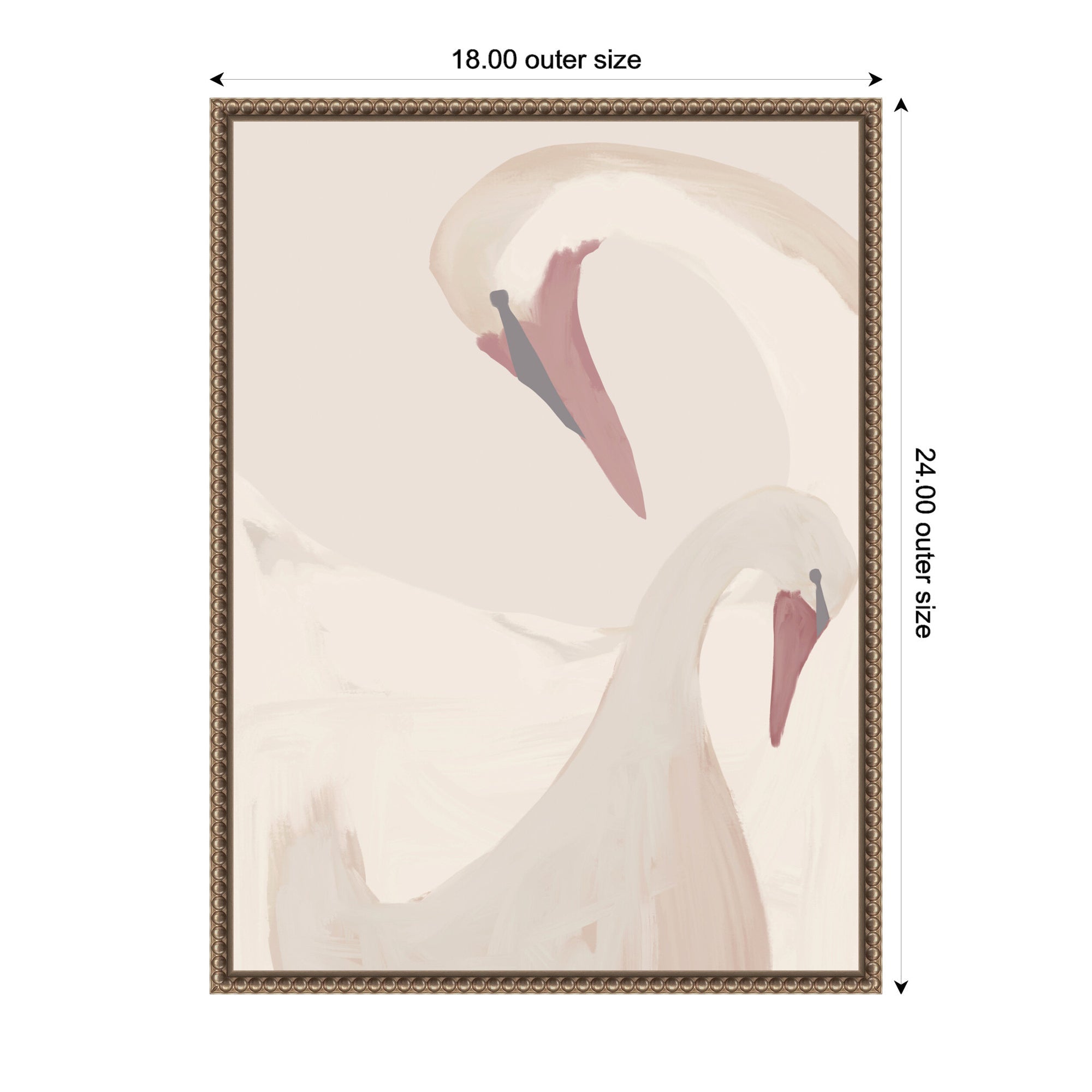 Swans Swimming by Alicia Abla Framed Canvas Wall Art Print