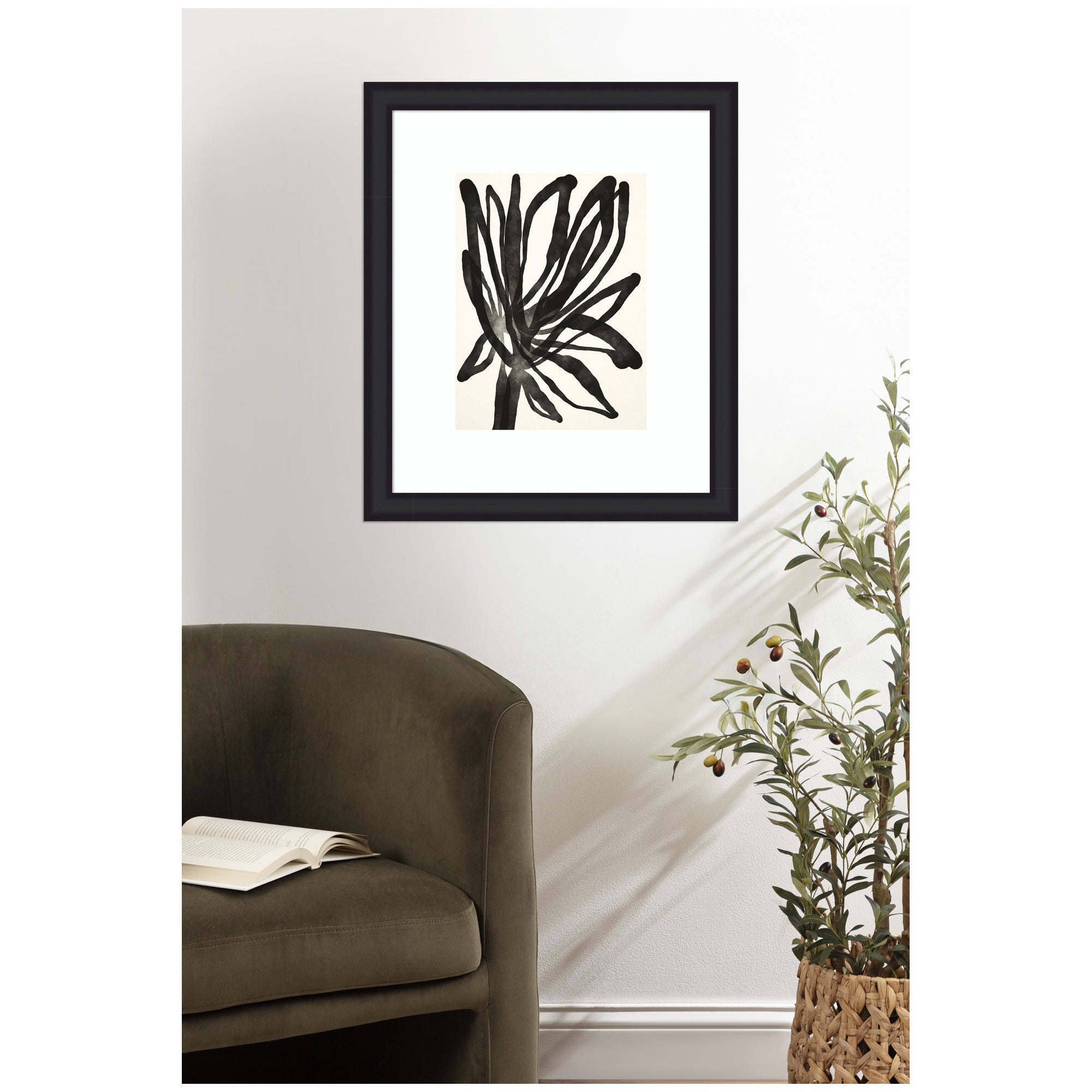 Framed Art Dark Floral by Alicia Bock
