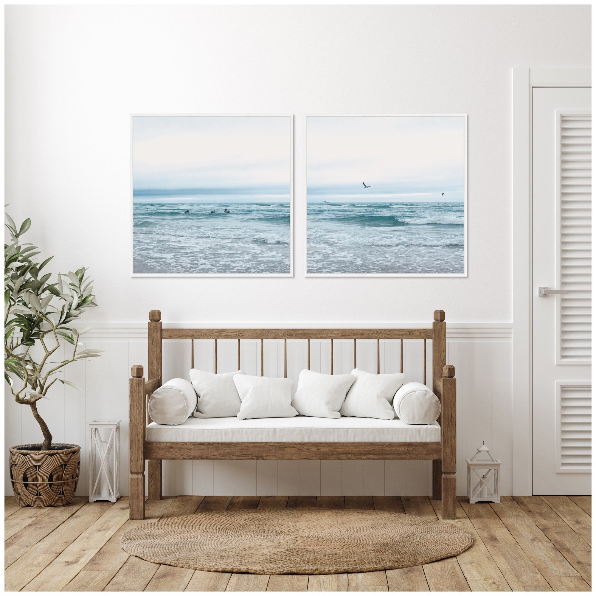 Sylvie Ocean Swim 1 and 2 Framed Canvas Art Set by Stephanie Klatt