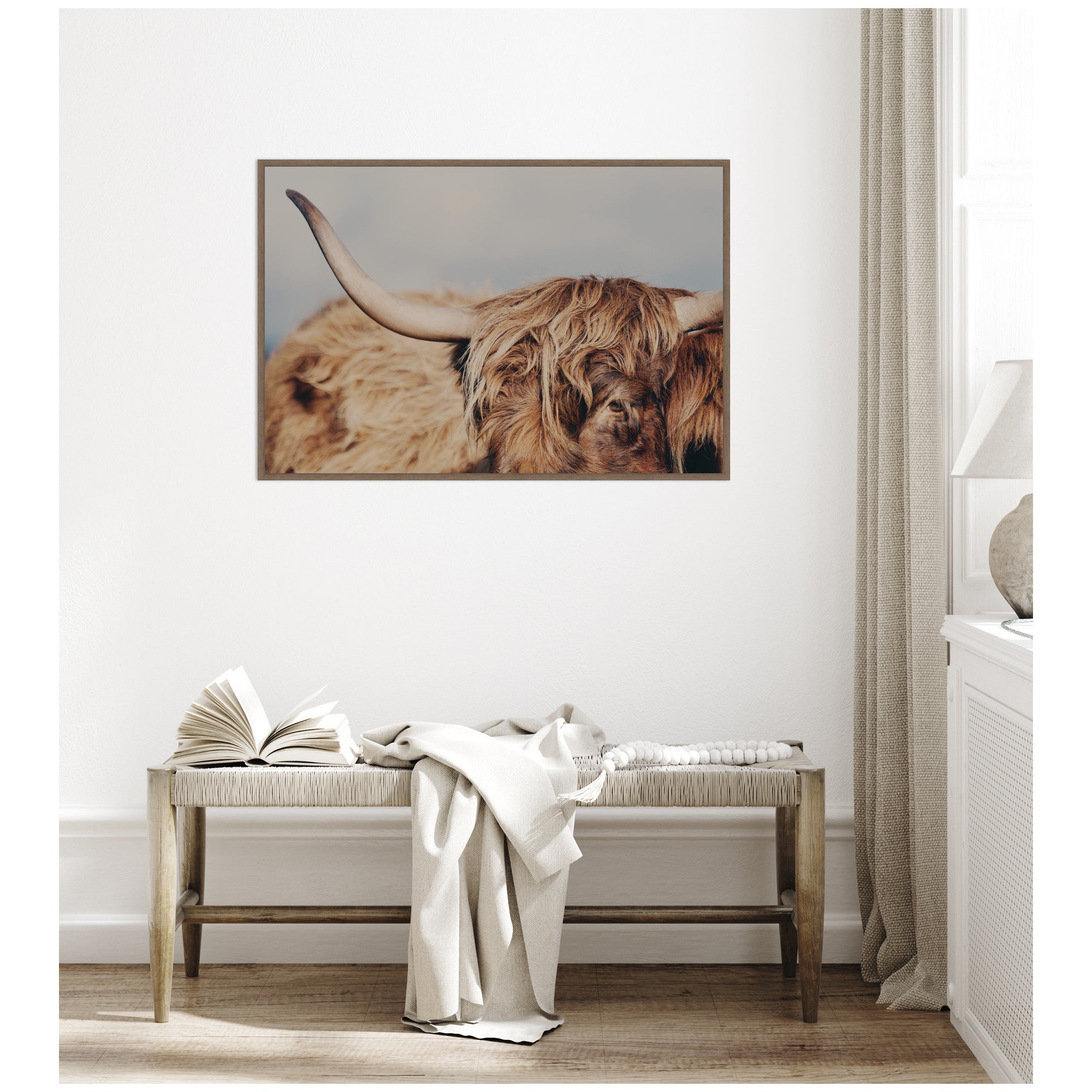 Highland Cow No.
4 Close by Laura Evans Framed Canvas Wall Art Print
