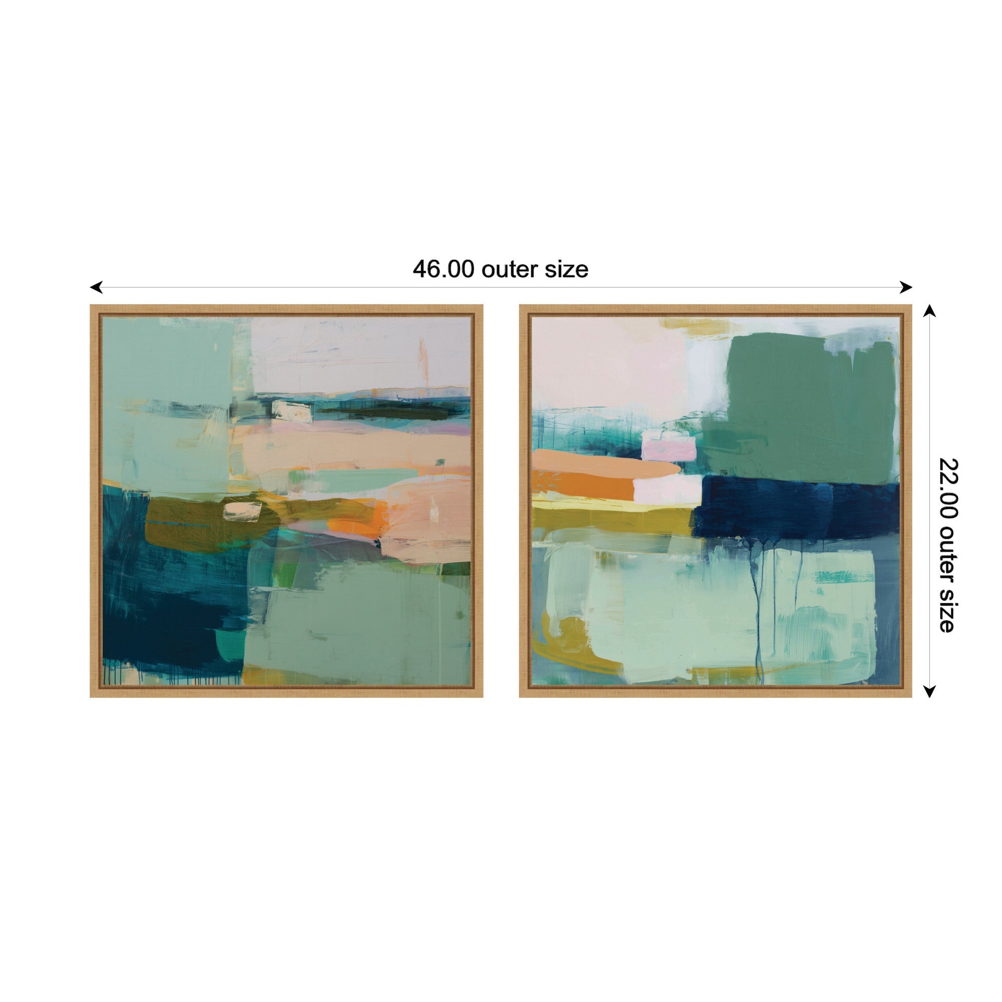 Color Block No.
1 & No.
2 2 Piece Framed Canvas Wall Art Set by Amy Lighthall