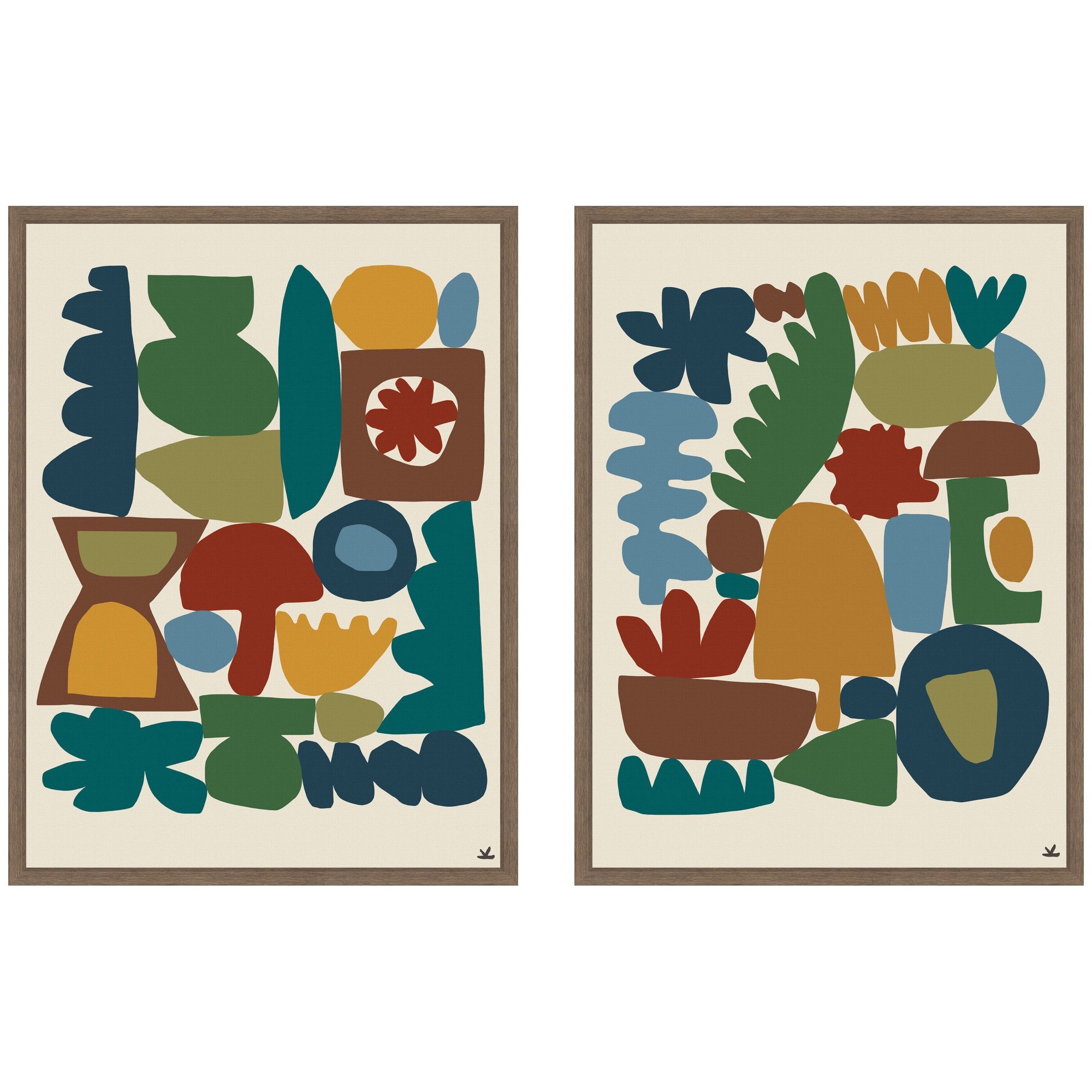 Garden Song 2 Piece framed canvas wall art set featuring botanical floral designs in Sylvie frames