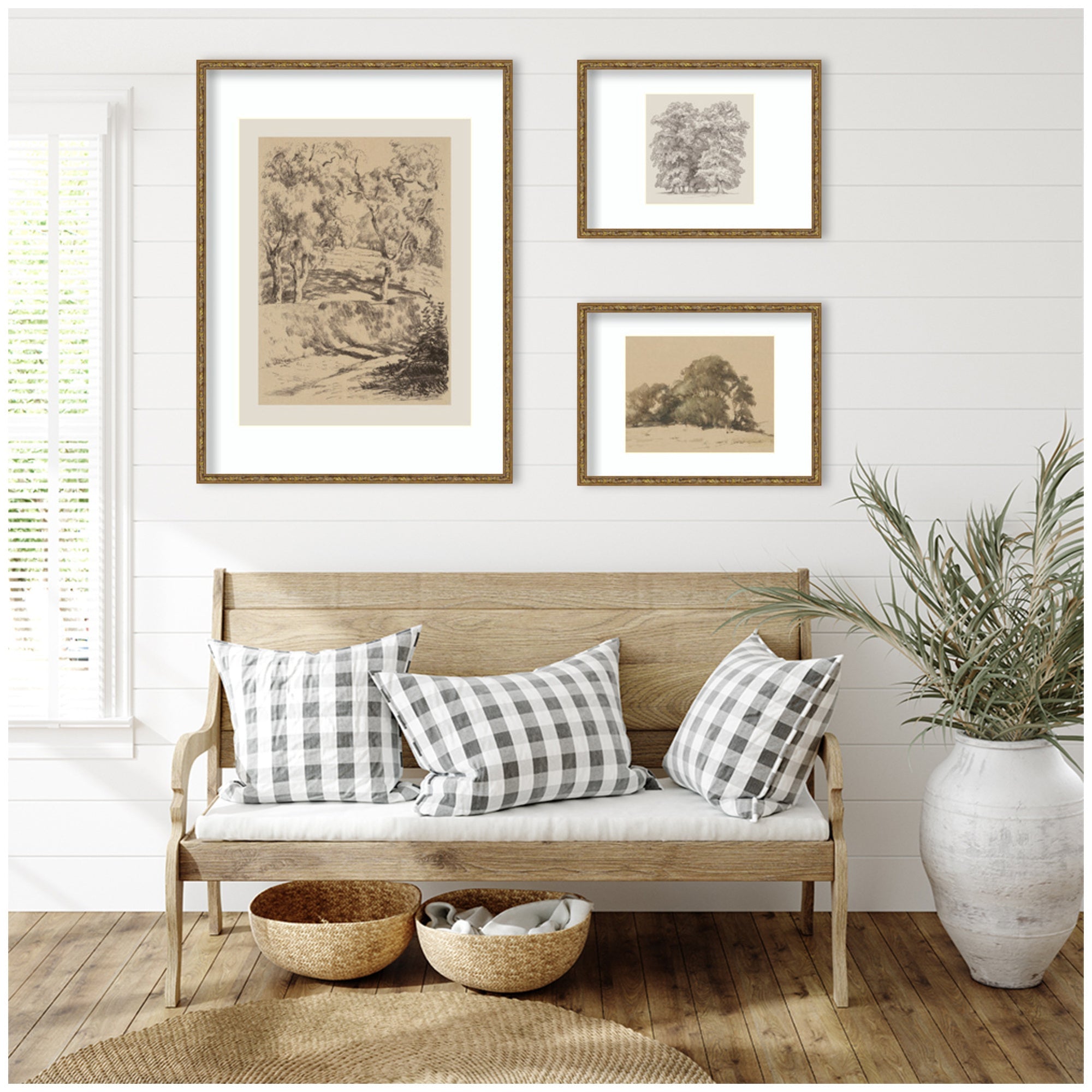 Sketches of Nature by Fry, Becker & Bosboom 3 Piece Framed Wall Art Print Set by Nostalgia Prints