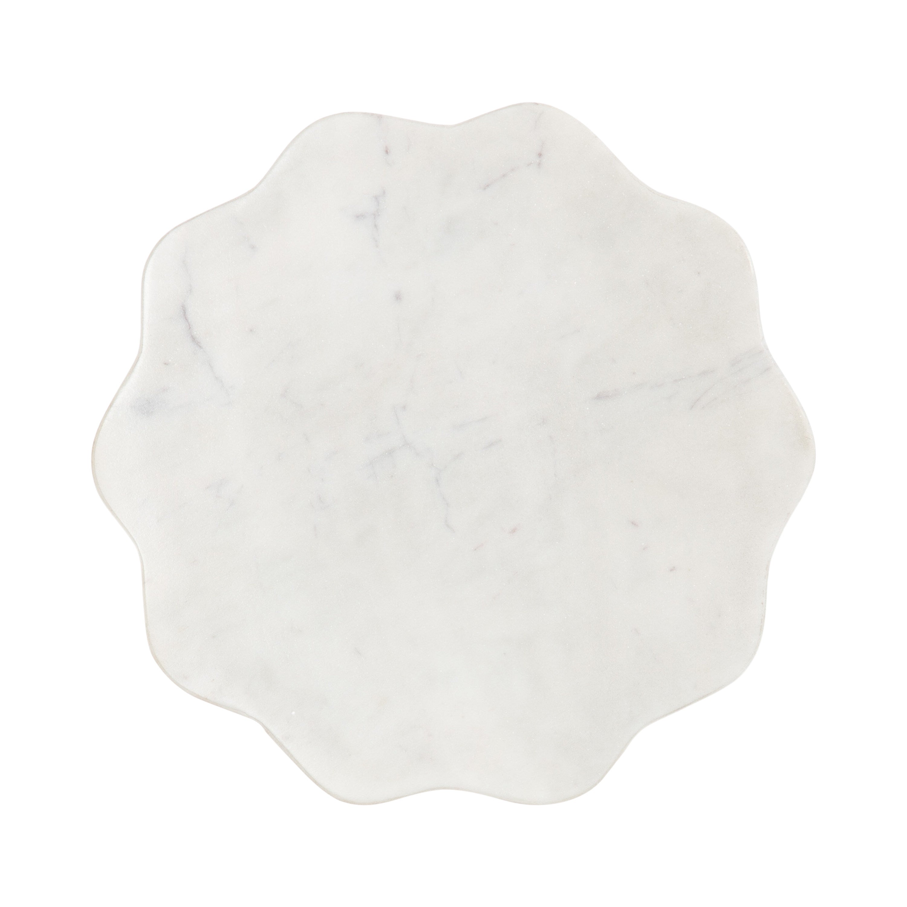 Sanzo Scalloped Marble and Metal Table