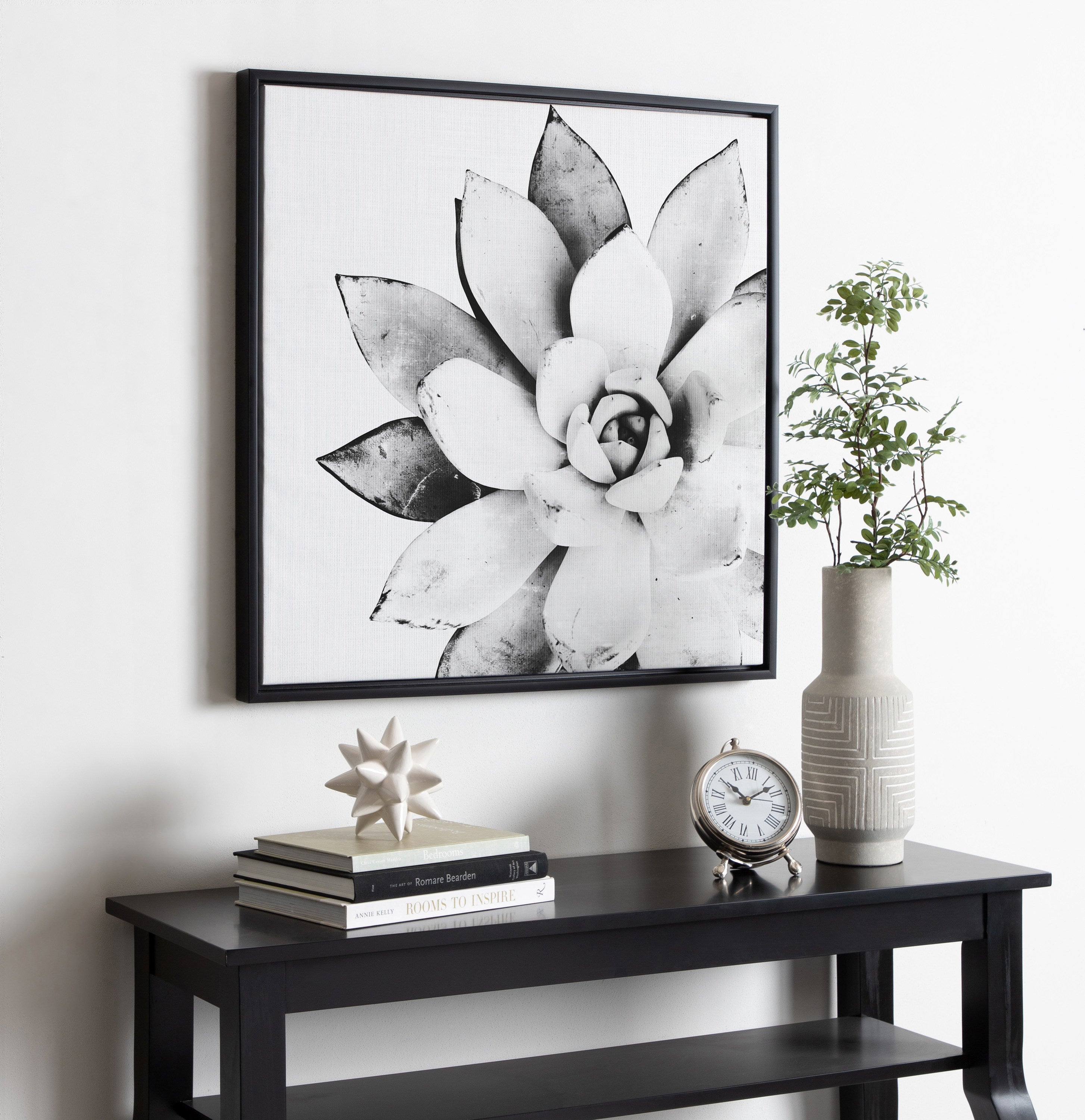 Sylvie Succulent Framed Canvas by Simon Te of Tai Prints
