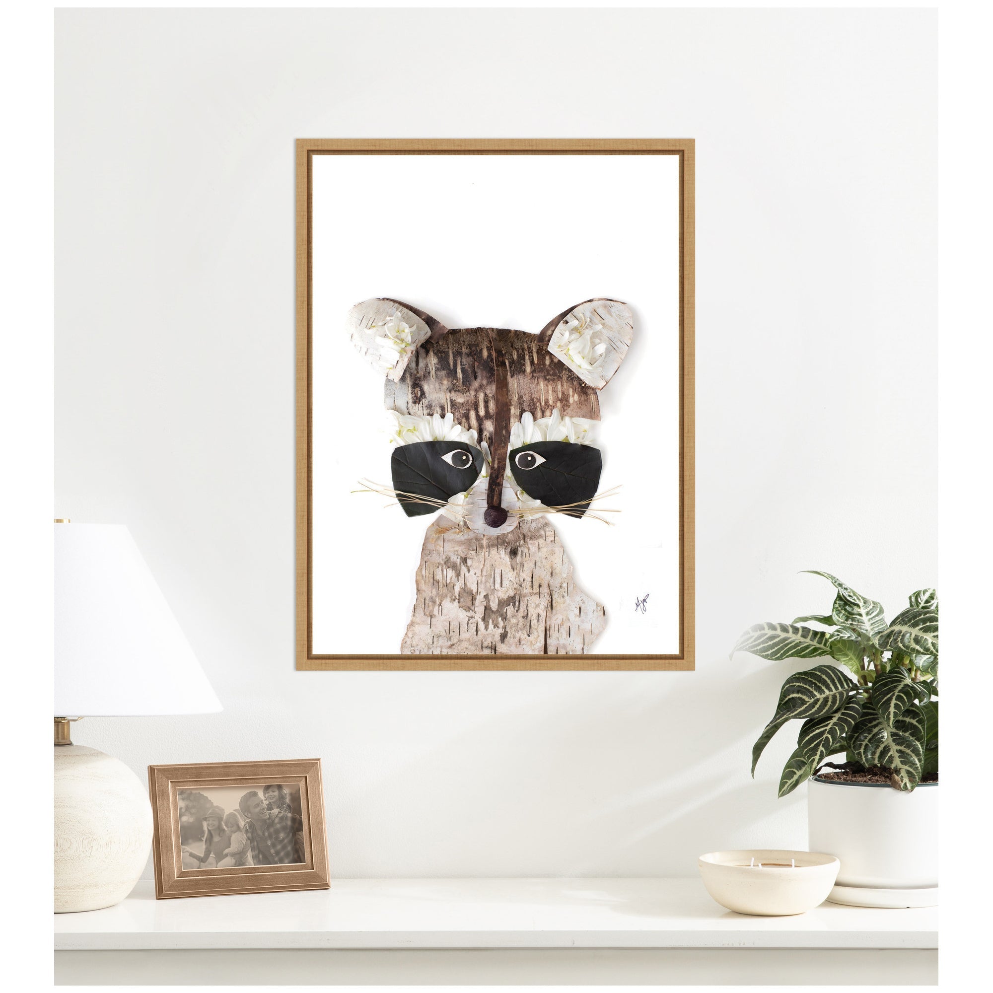 Raccoon by Madeline Jeppesen Framed Canvas Wall Art Print