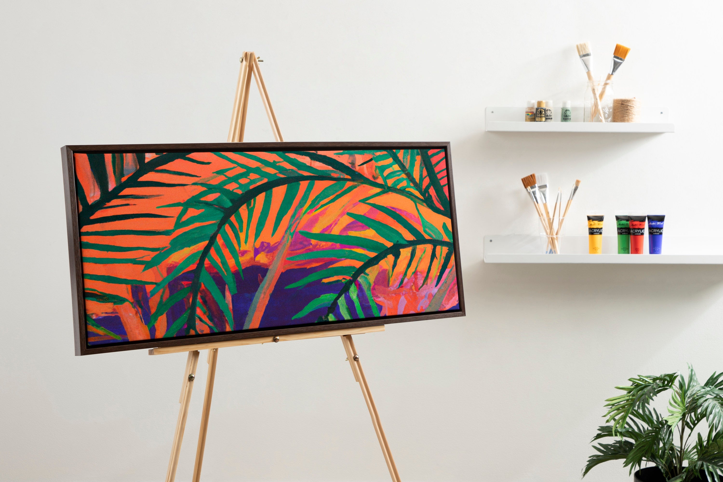 Sylvie Blank Framed Canvas 18x40
