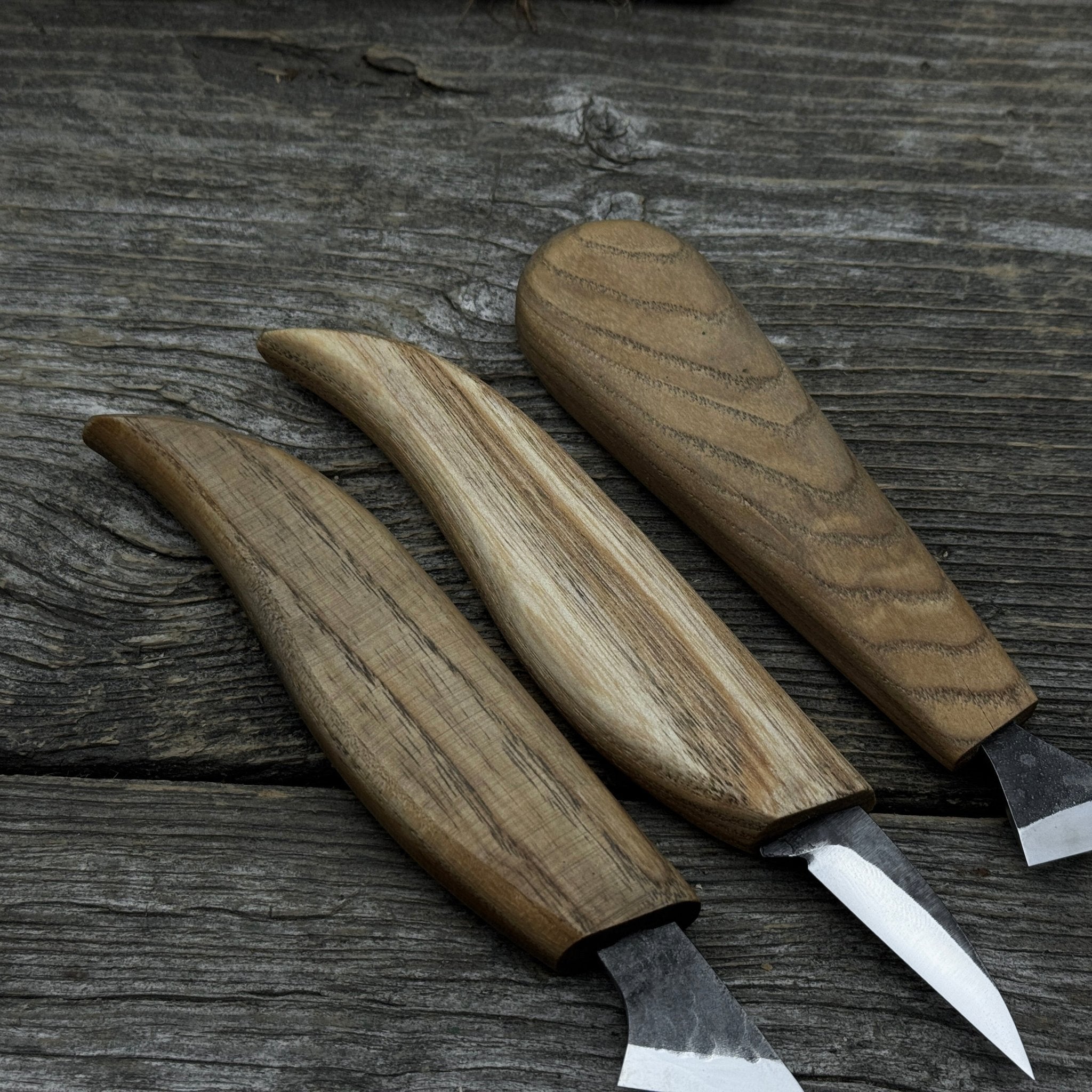 5-piece wood carving knife set with sharpening board and leather case by Sharky Forged Steel Tools