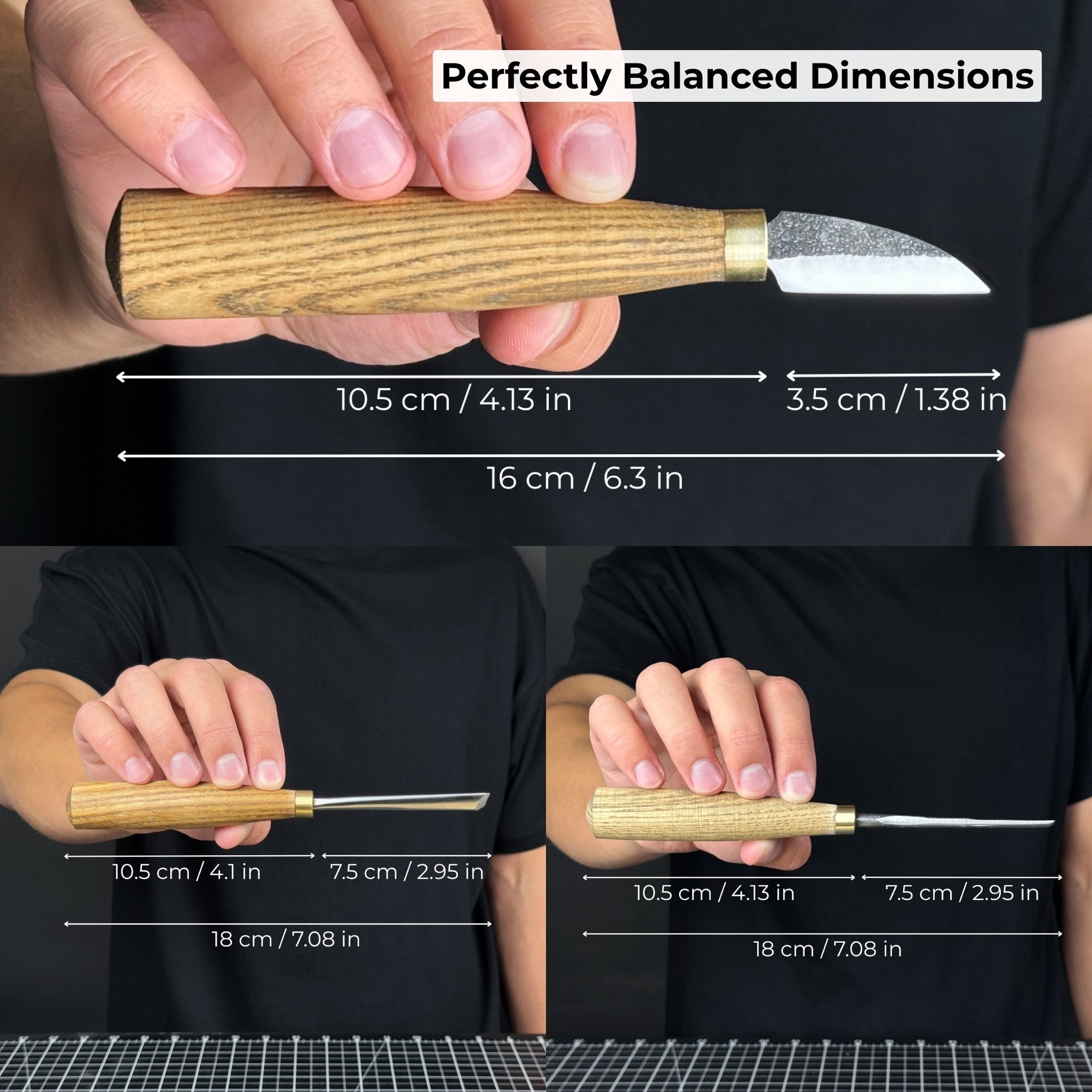 5-piece wood carving tool set with sharpening board and leather case by Sharky Forged Steel Tools