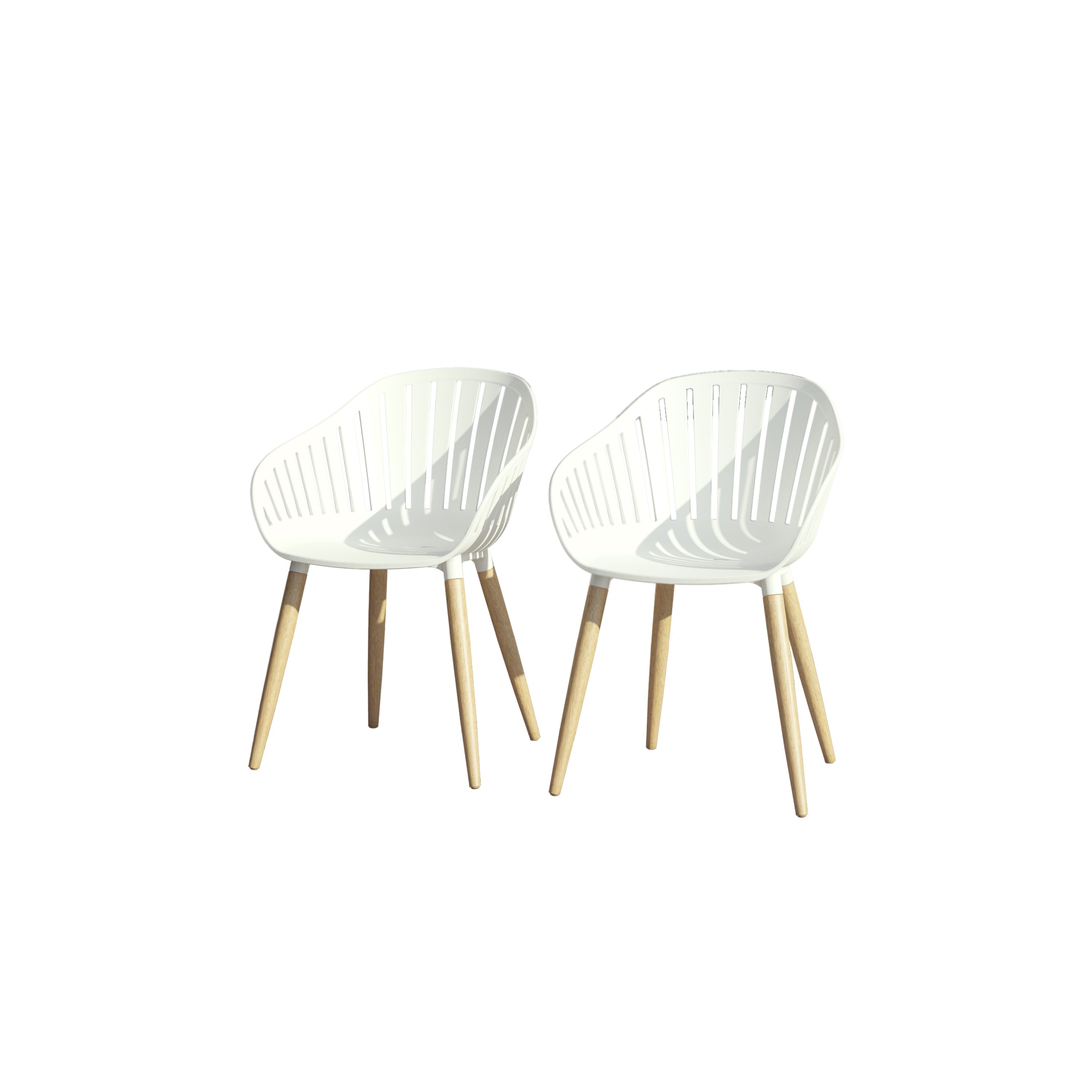 Leyland Table and Nassau White Armchairs Dining Set by LifestyleGarden US - product image 10 for Resin Society