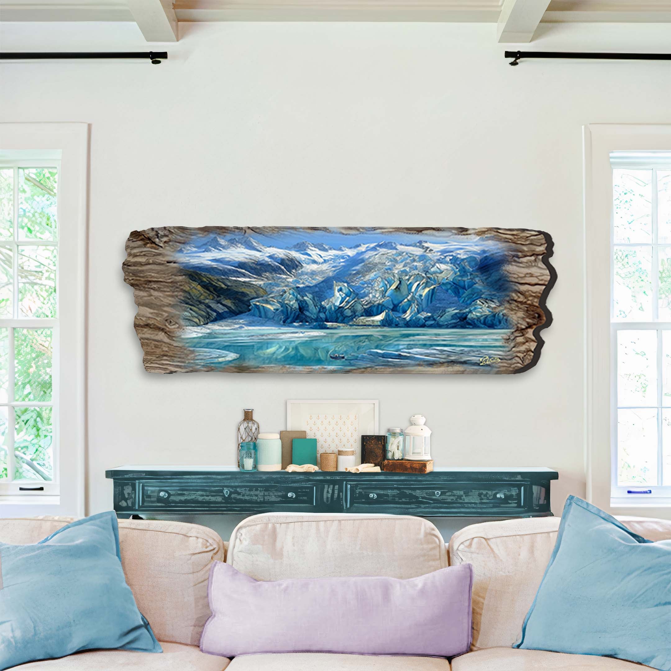 Majestic Glacier Wooden Wall Art by G. DeBrekht Coastal Decor