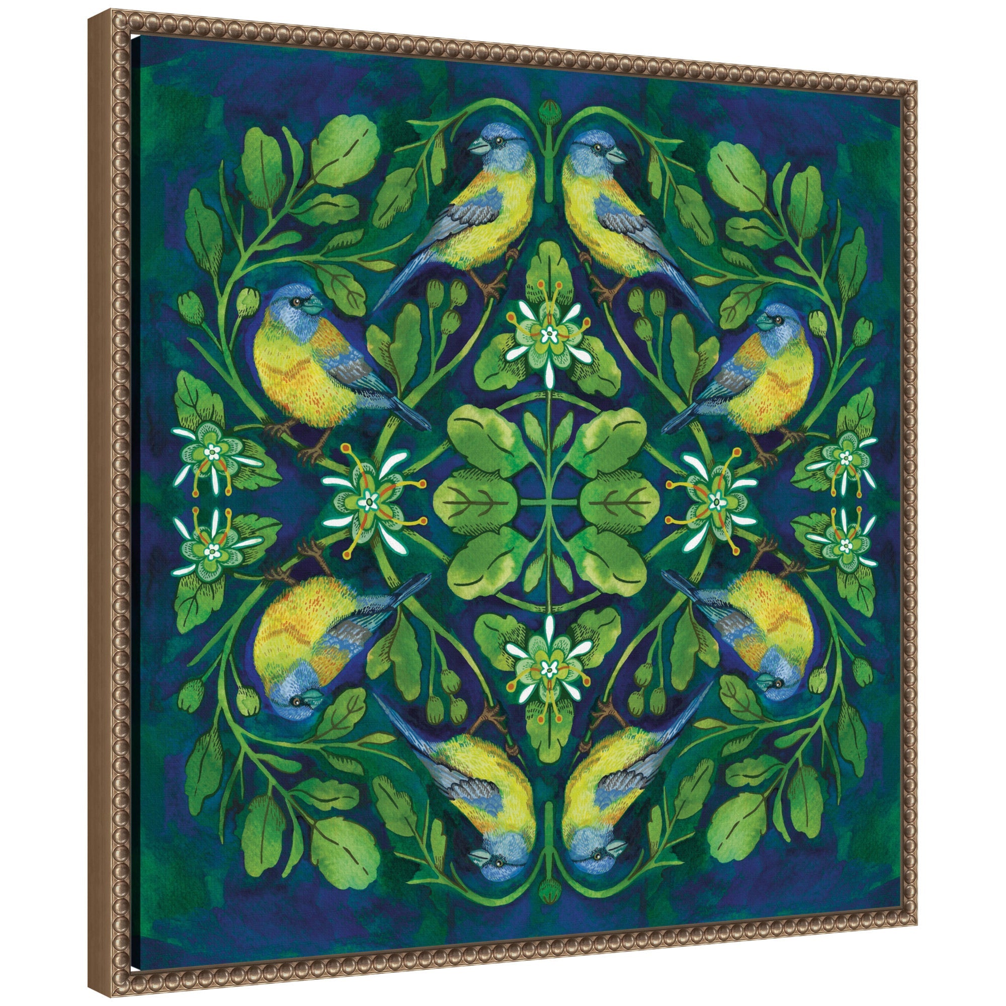 Cometocinos framed canvas wall art print by Lucia Gianello in Sylvie Beaded frame