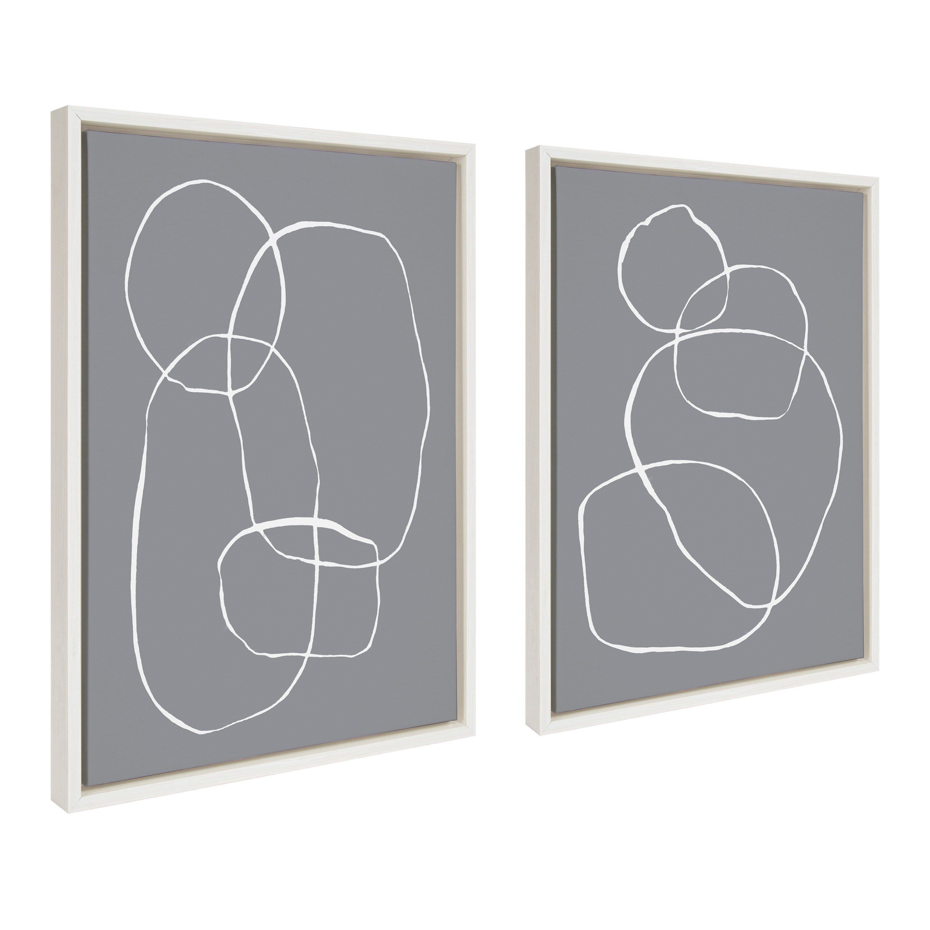 Sylvie Gray Going in Circles Framed Canvas Set by kateandlaurel - product image 11 for Resin Society