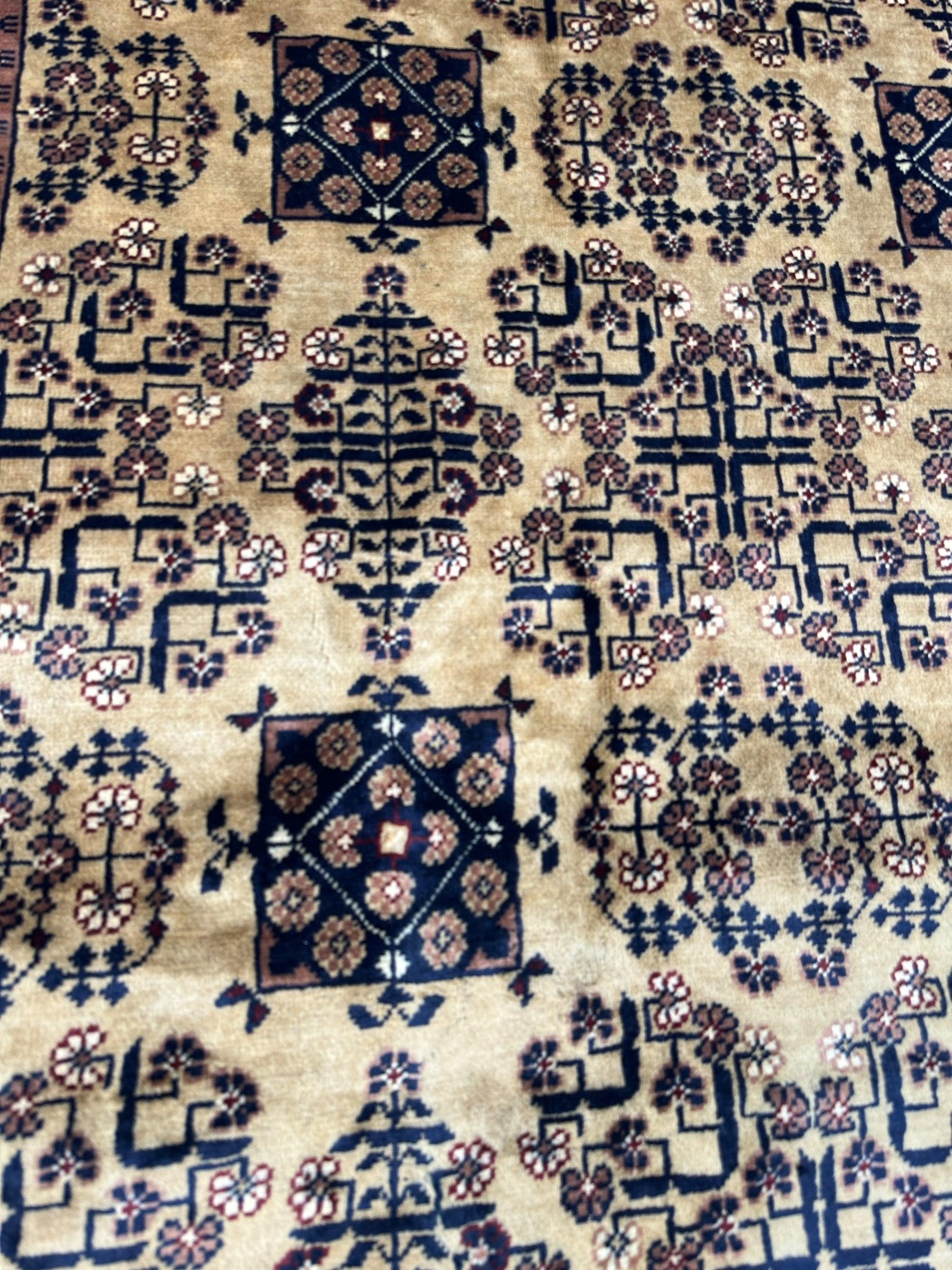 Hand-Knotted Afghan Bukhara Rug 8'4" x 11'10" - Wool, Geometric Patterns by Rugistan - product image 4 for Resin Society