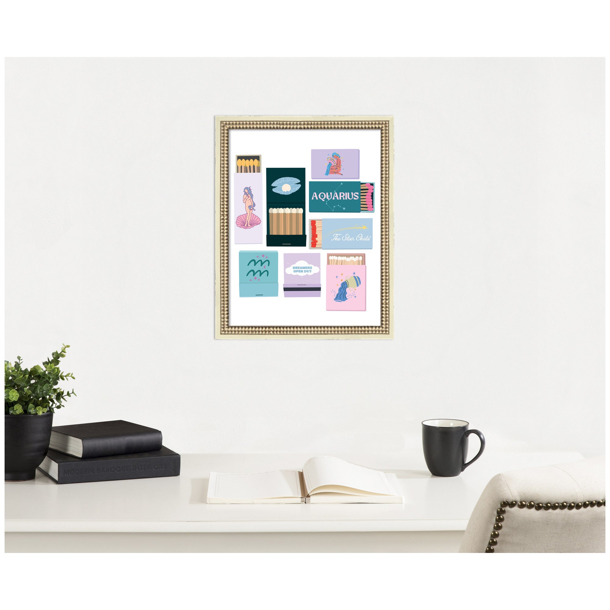 Aquarius Matchbooks 14x18 FC by Megan Ryan Framed Wall Art Print