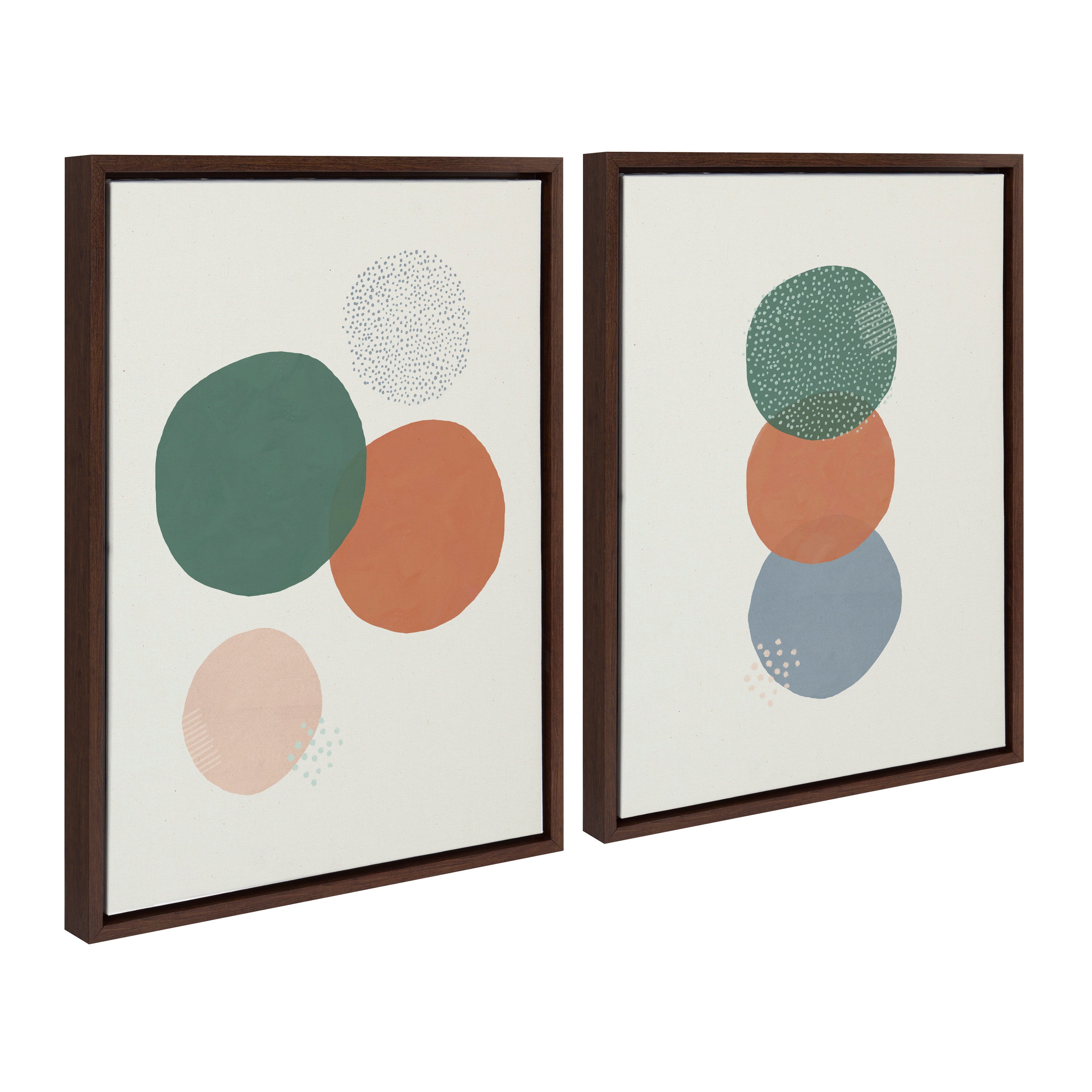 Sylvie Abstract Soft Circles Part 1 and 2 Framed Canvas Set by by kateandlaurel - product image 2 for Resin Society