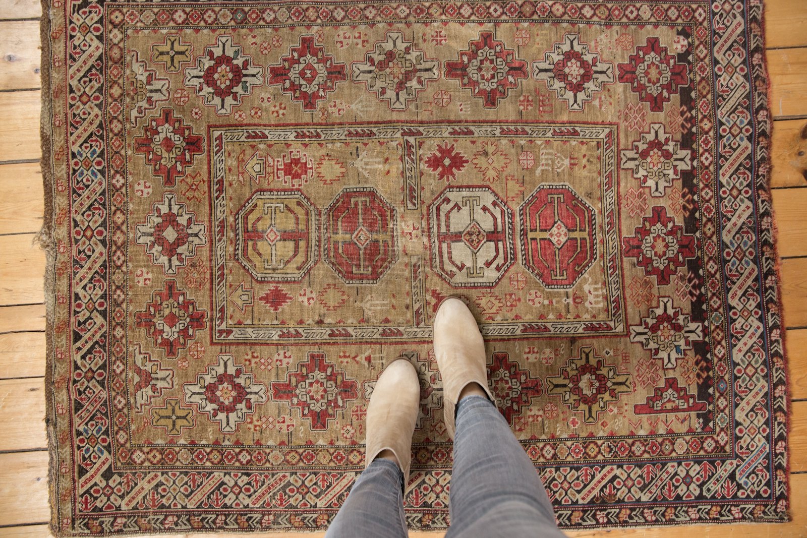 4x4.5 Antique Caucasian Square Rug by Old New House® - product image 2 for Resin Society