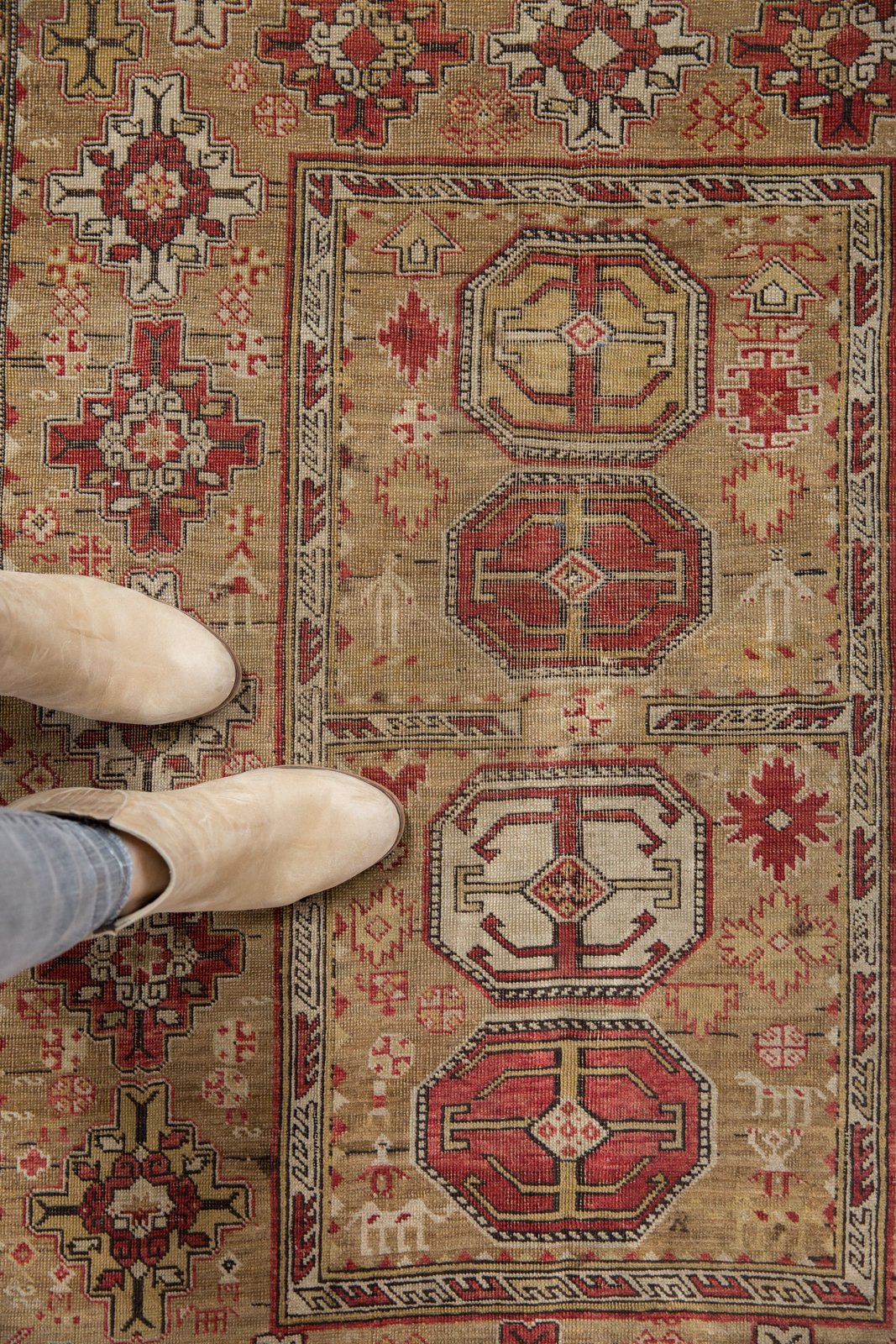 4x4.5 Antique Caucasian Square Rug by Old New House® - product image 3 for Resin Society