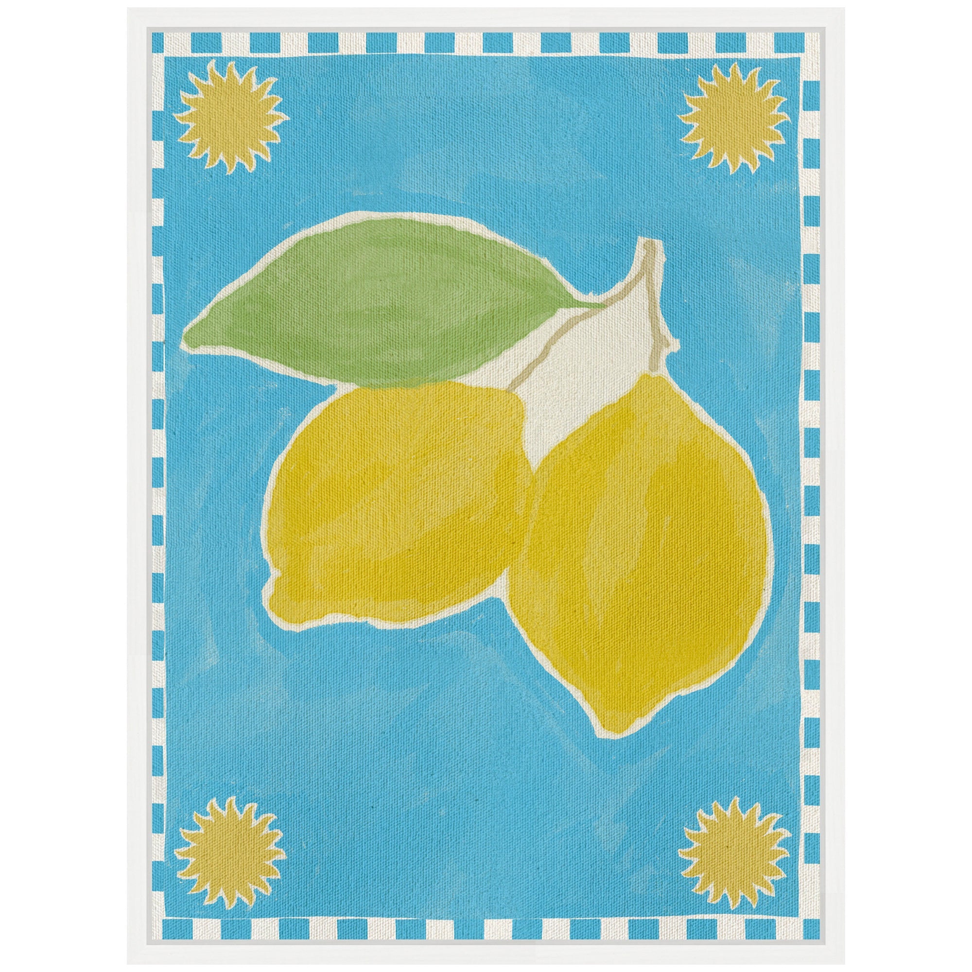 Sylvie Lush Duo 2 Lemon Framed Canvas by Shatha Al Dafai