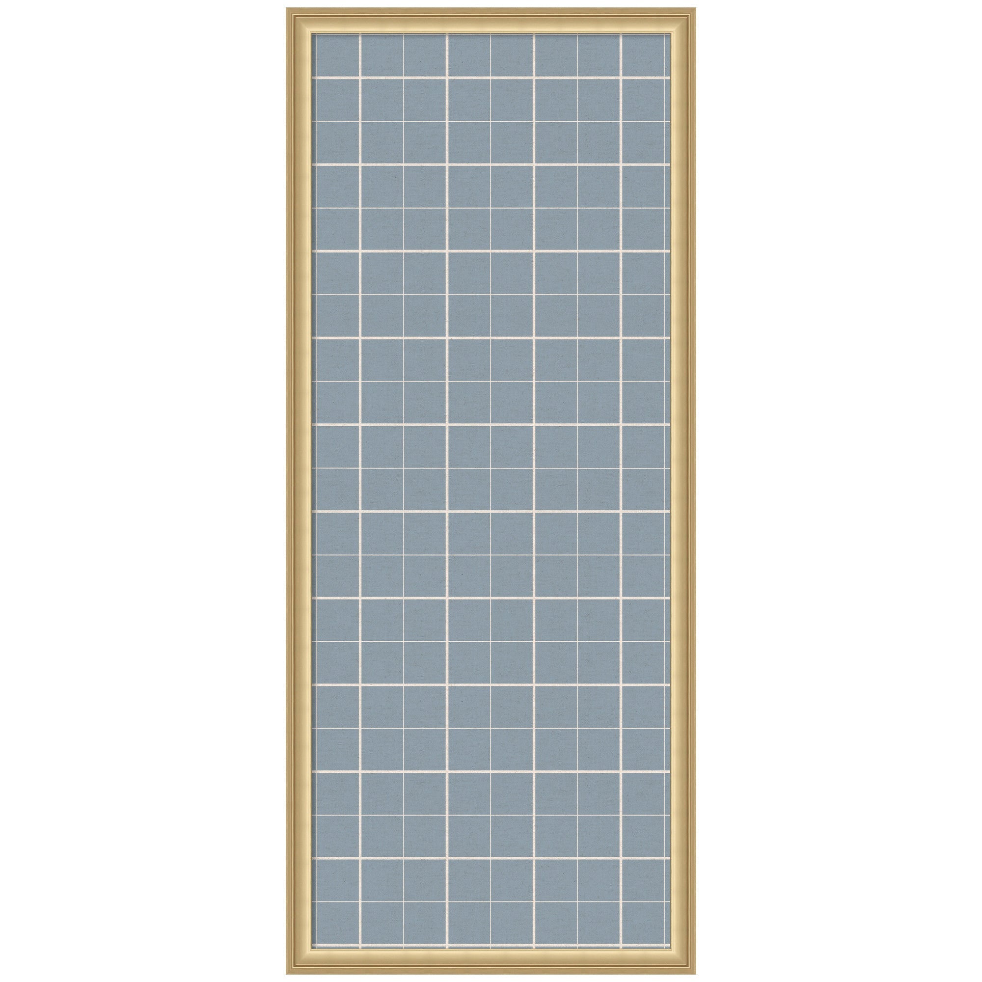 Framed Fabric Pinboard Light Blue Plaid Wall Organization