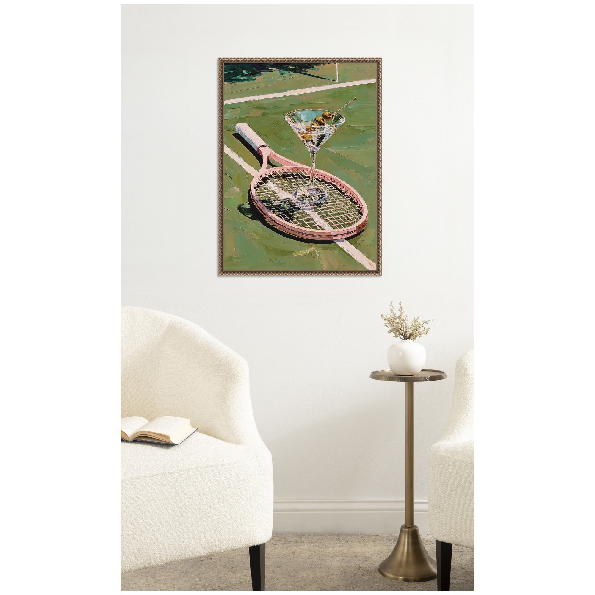 Tennis Martini by Honey Island Studio Framed Canvas Wall Art Print