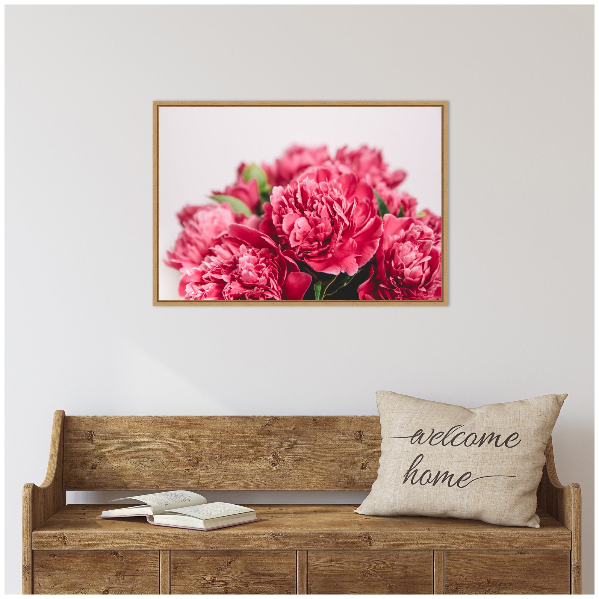 Sylvie Stunning Bright Pink Flowers Framed Canvas by Patricia Hasz