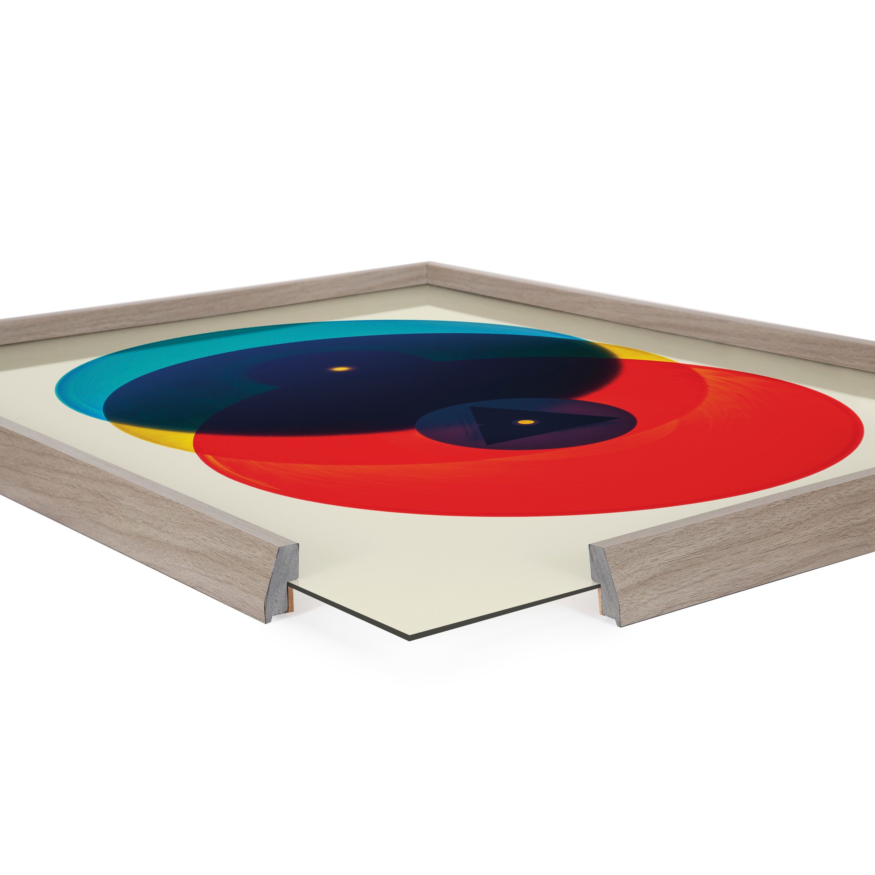 Blake Colorful Records Blue Red Framed Printed Glass by kateandlaurel - product image 3 for Resin Society