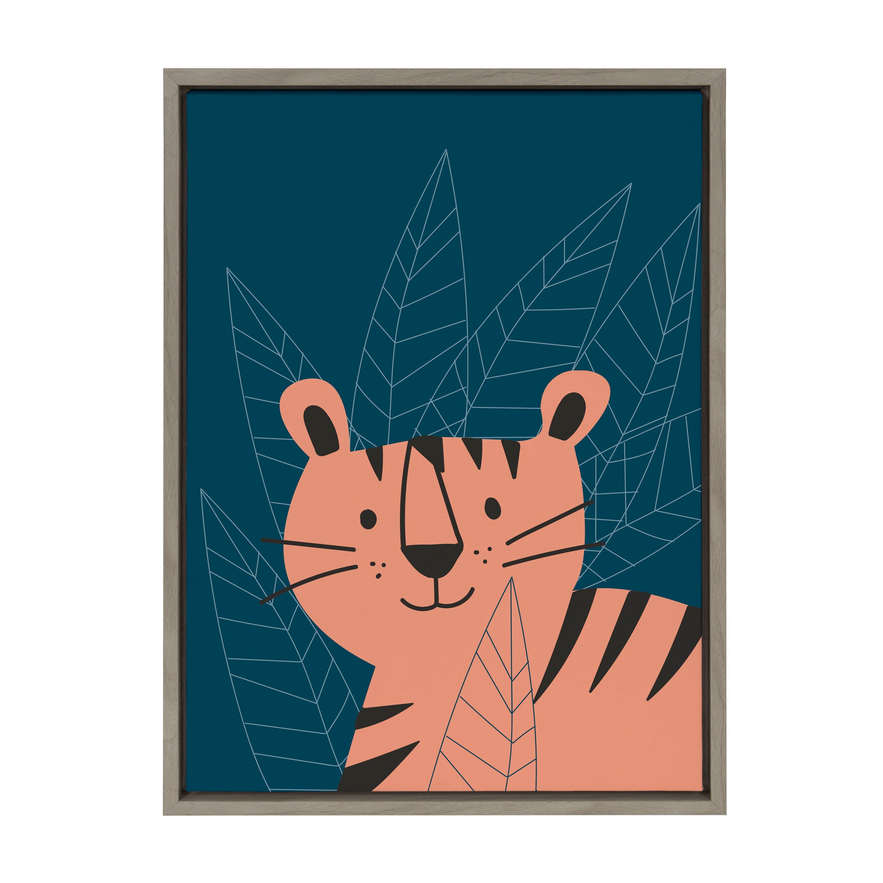 Sylvie Friendly Tiger Portrait Framed Canvas by Teju Reval