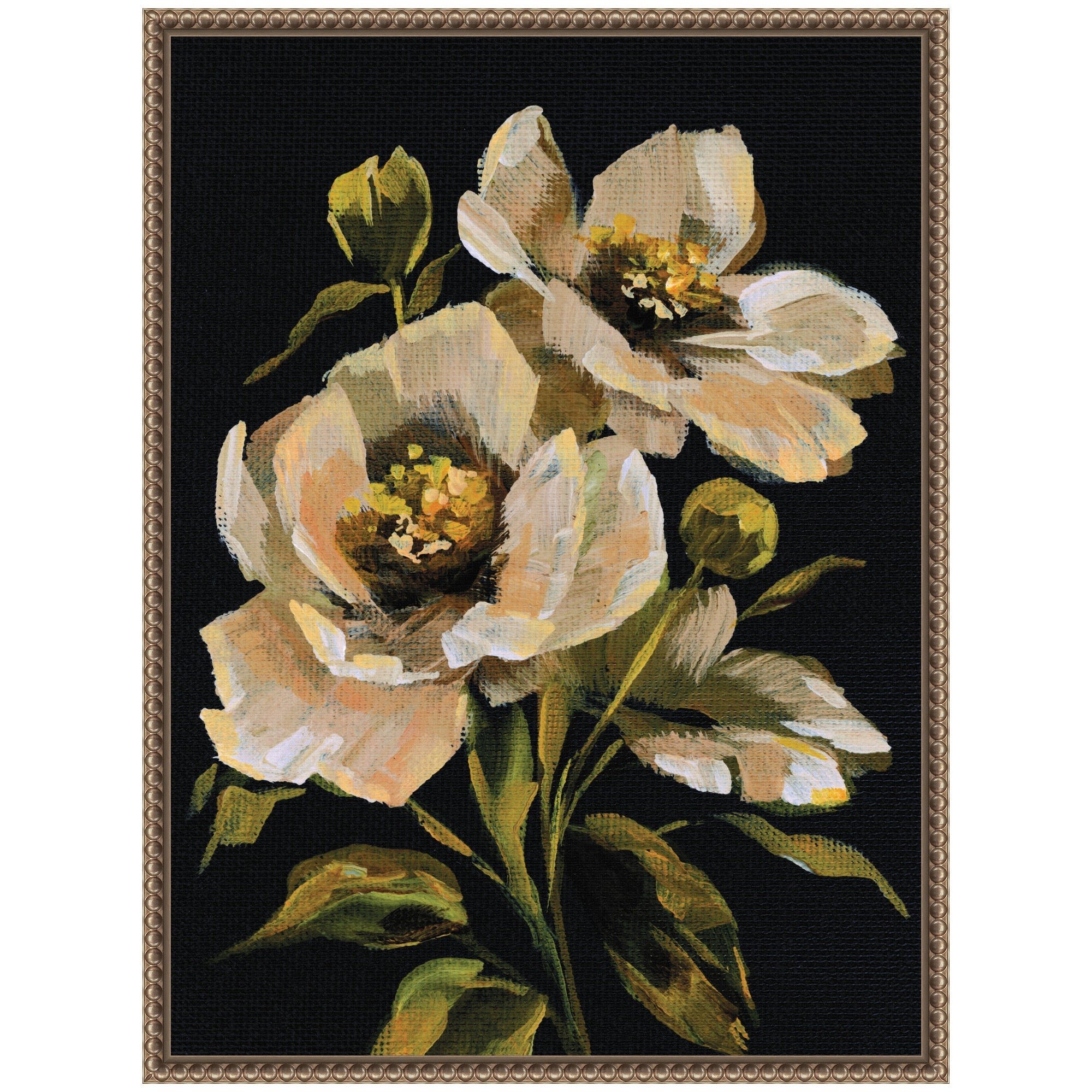 Sylvie Moody Floral 8 Framed Canvas by Annie Quigley