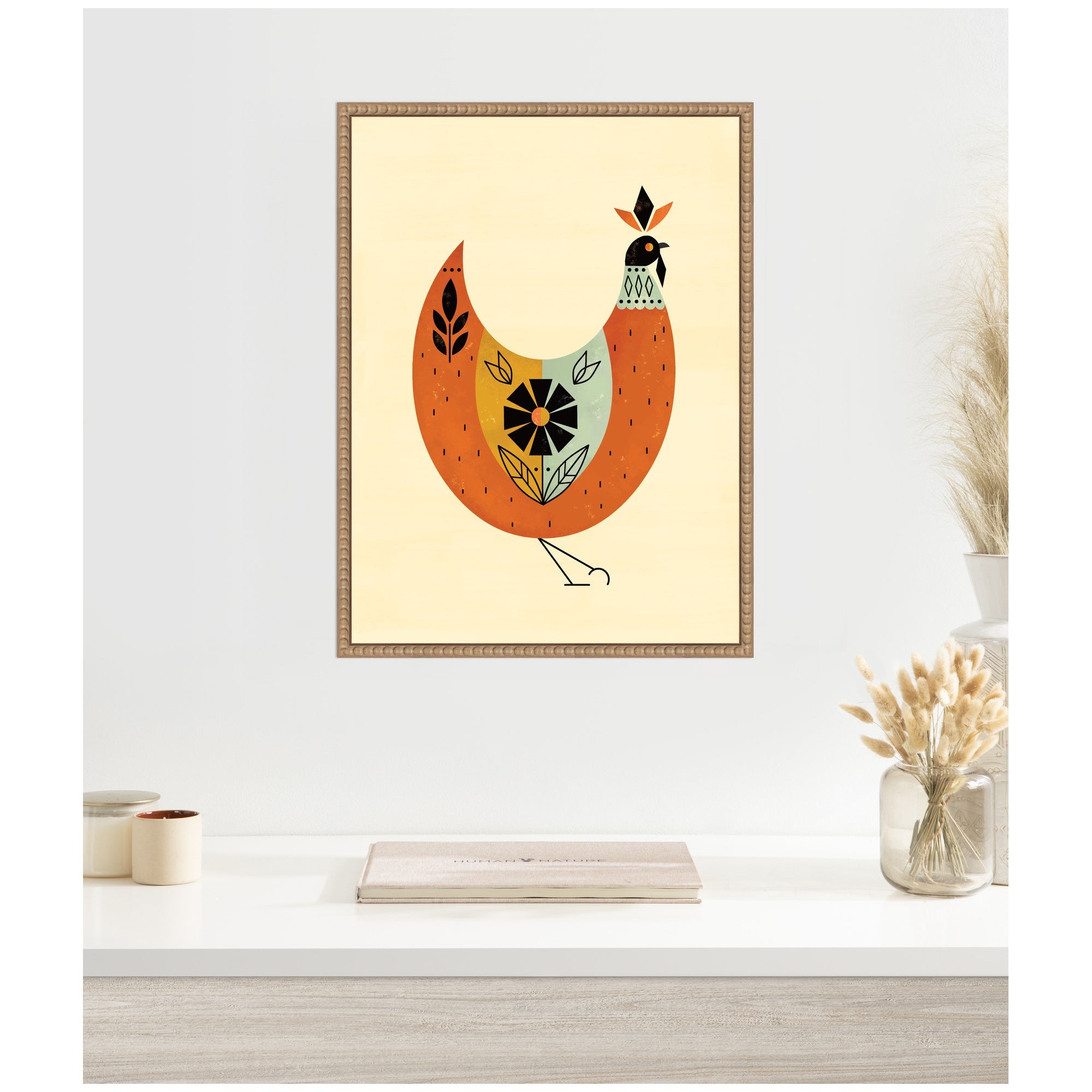 Sylvie Spring Chicken Framed Canvas by Amber Leaders