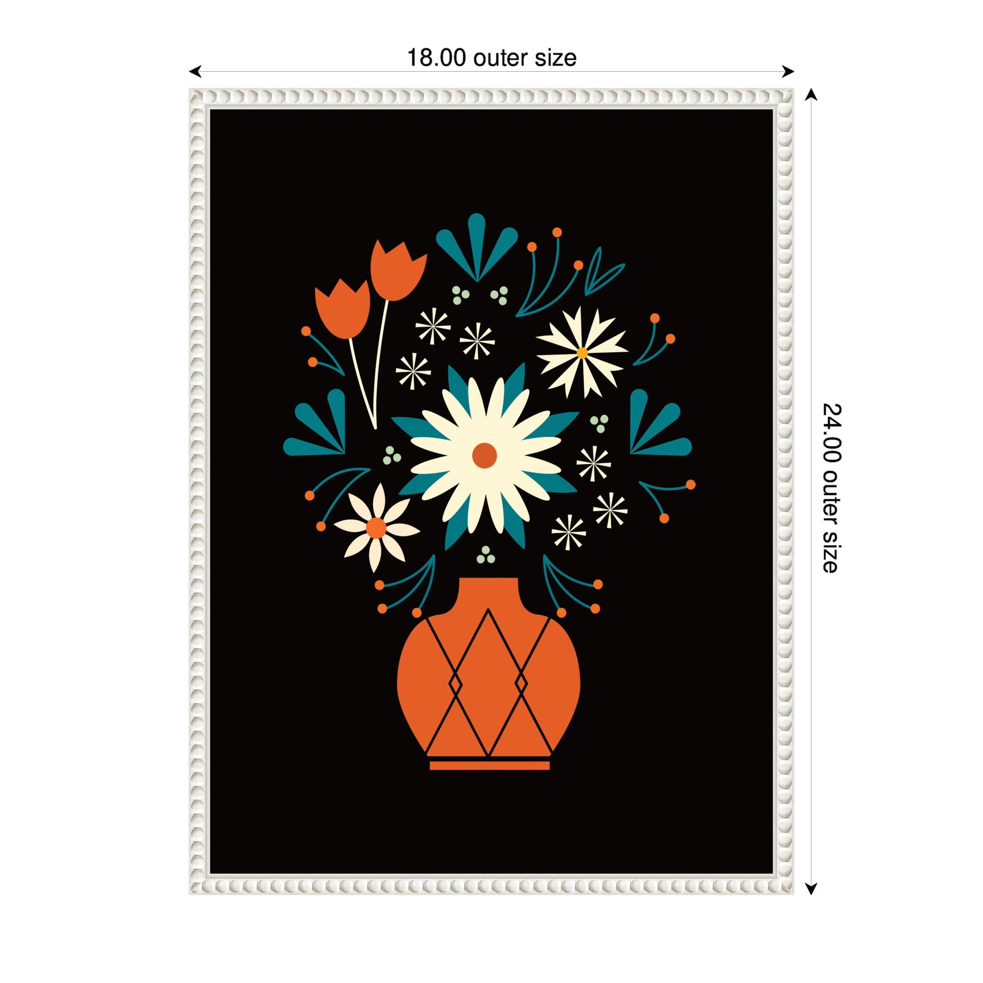 Sylvie Floral Red Vase Framed Canvas by Amber Leaders