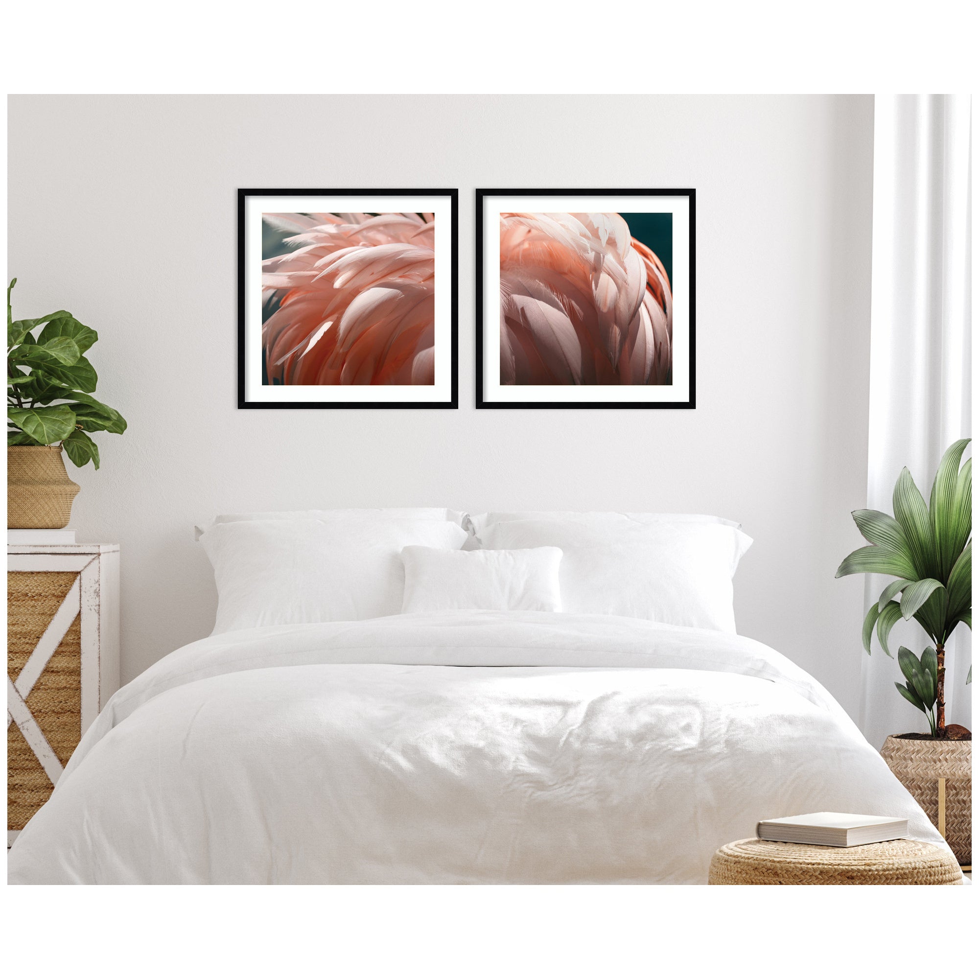 Flamingo No.
1 & 2 2 Piece Framed Wall Art Print Set by Alicia Bock