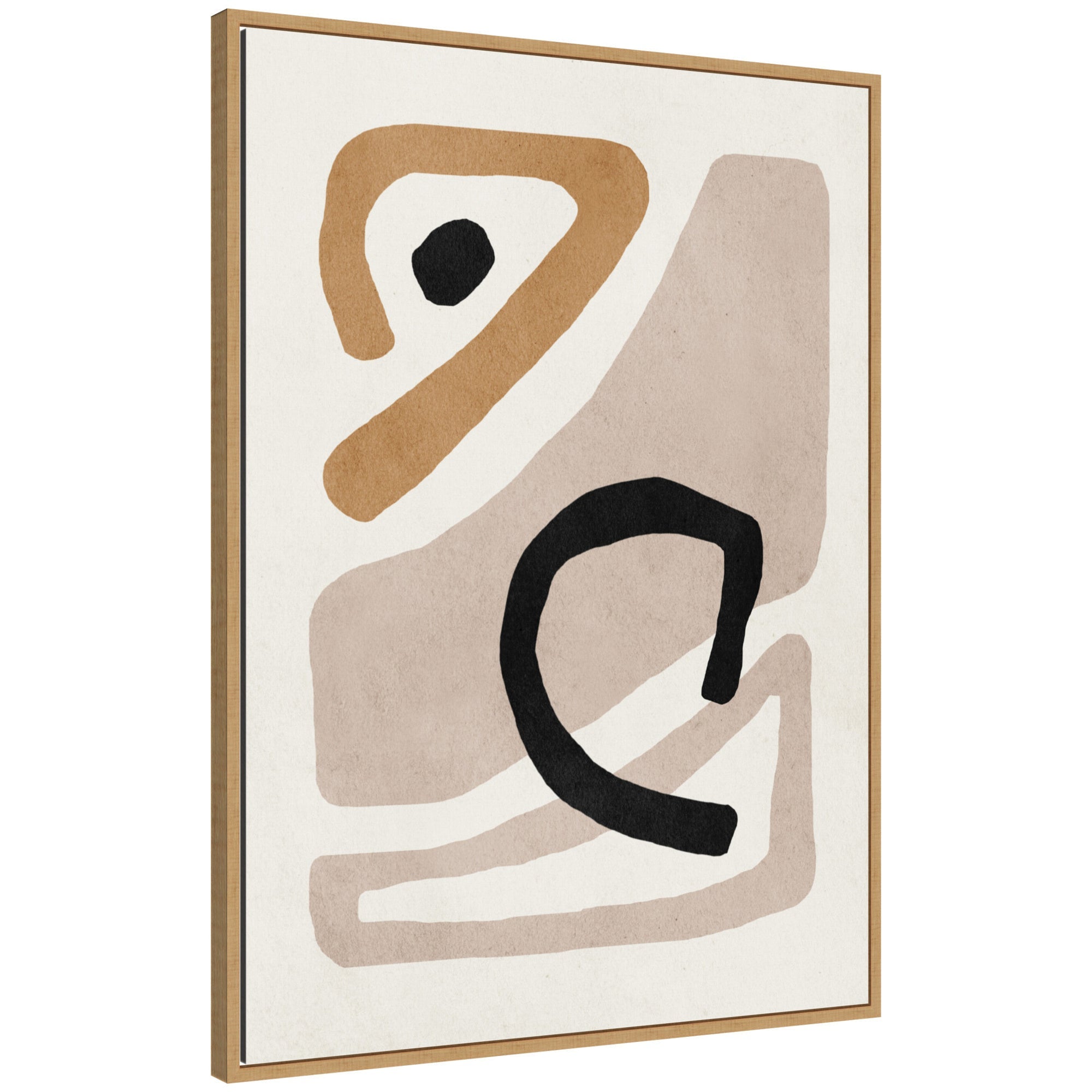 Sylvie Neutral Abstract 1 Minimal Modern Art Framed Canvas by July Art Prints