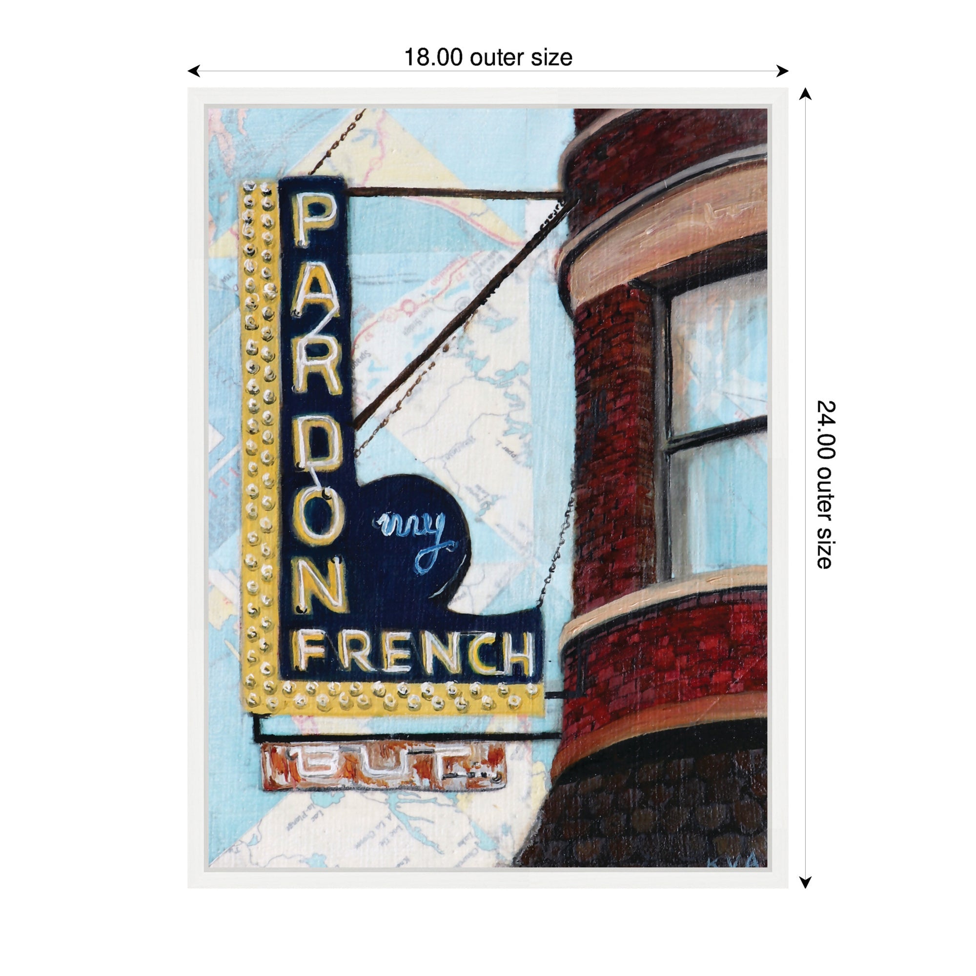 Pardon My French by Krista V.
Allenstein Framed Canvas Wall Art Print