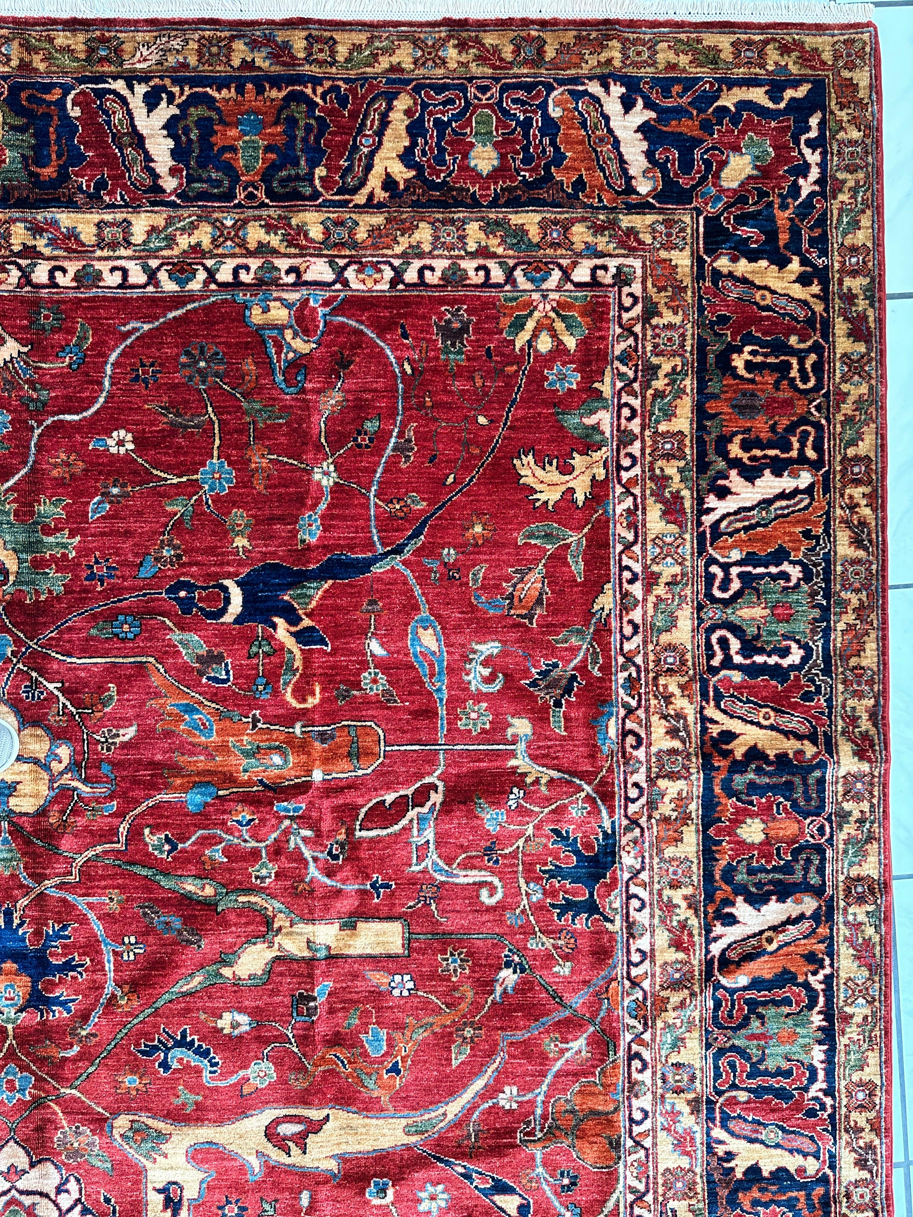 Hand-Knotted Afghani Bidjar Wool Rug – 9’x12’6” – Intricate Geometric & by Rugistan - product image 8 for Resin Society