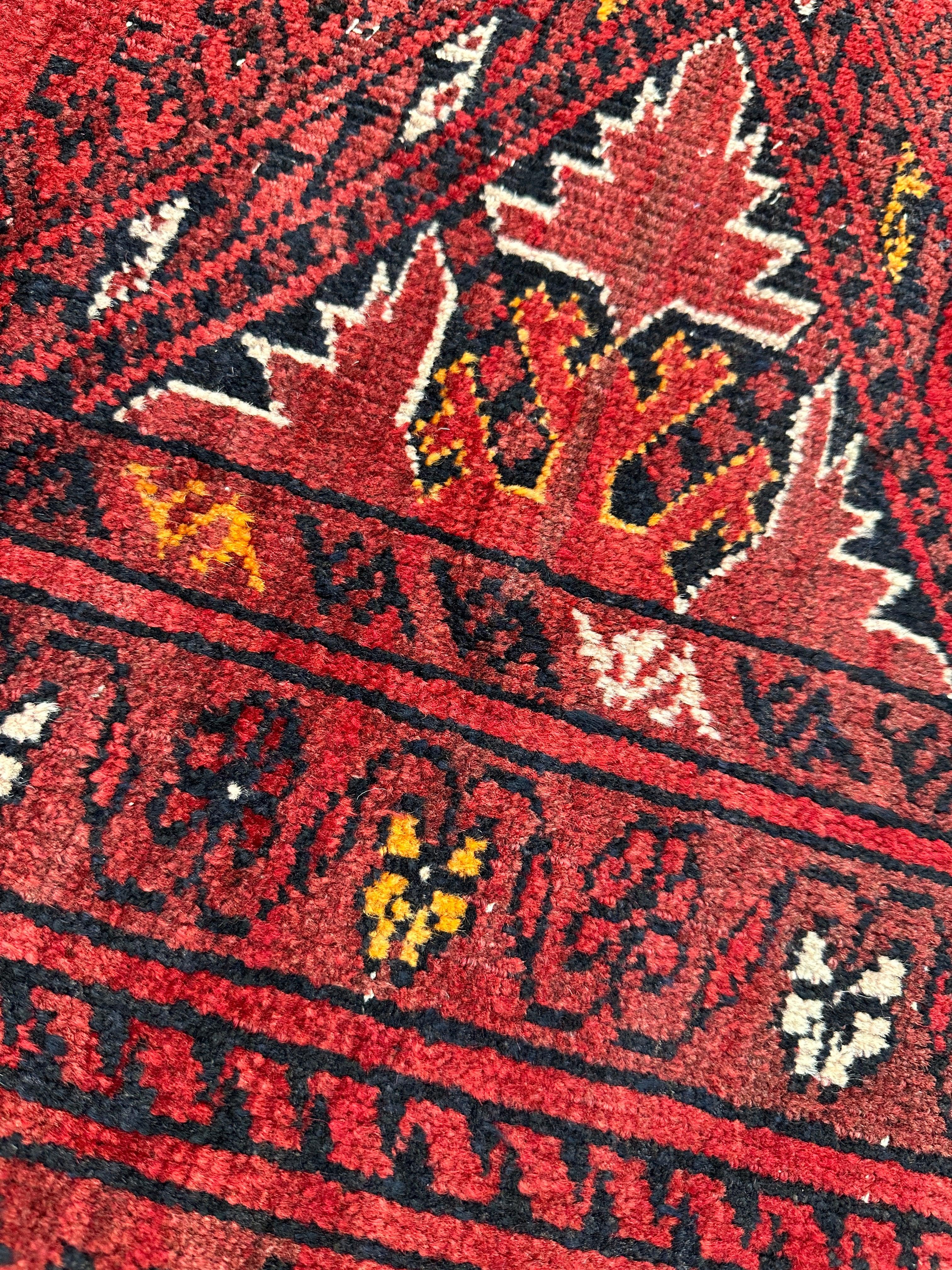 Hand-Knotted Afghan Turkoman Waziri Wool Rug – 6'9" x 9'6" – Vintage by Rugistan - product image 4 for Resin Society