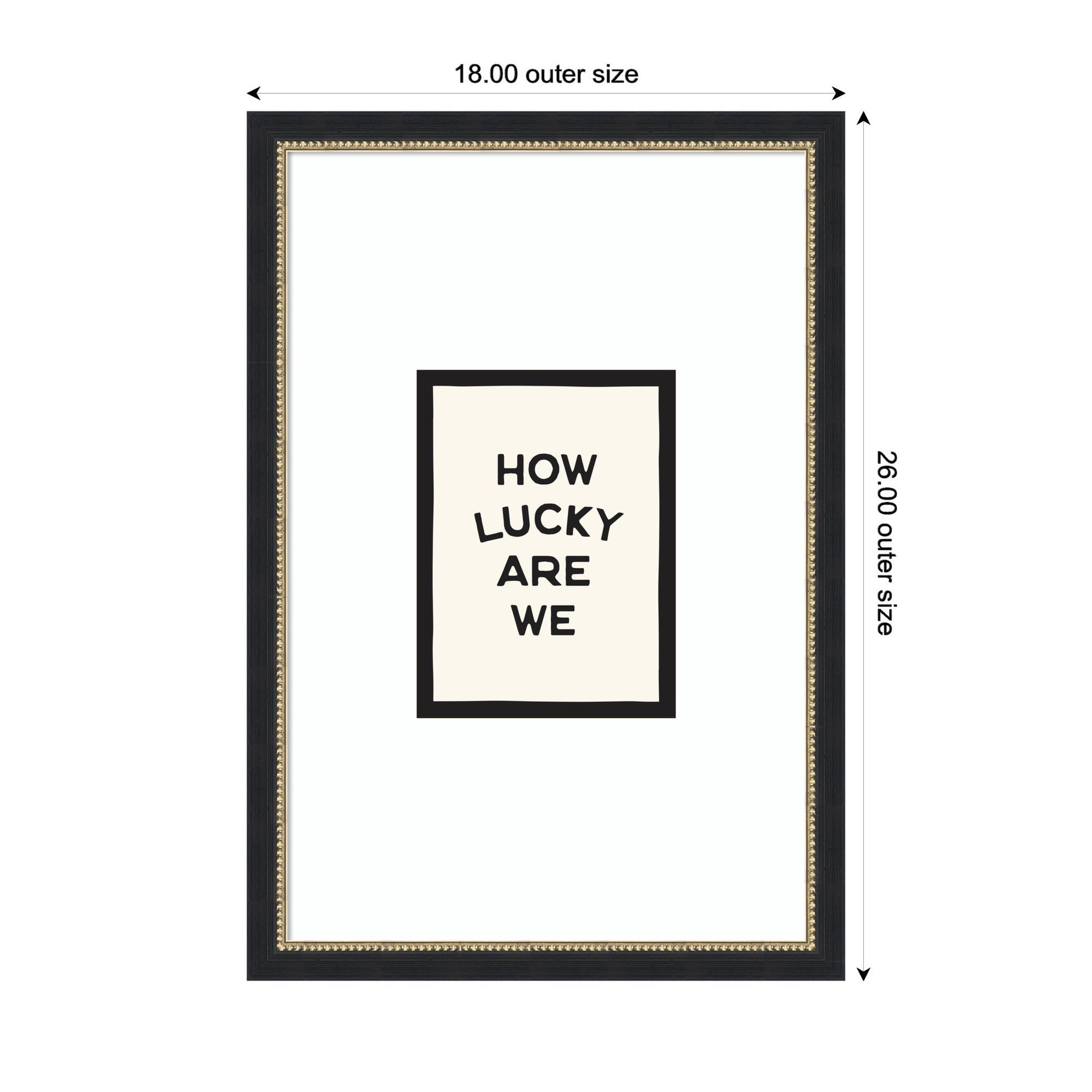 How Lucky Are We Inspirational Quote Poster, Dopamine Decor for Home or Apartment Retro Poster by Lucky Guava Framed Wall Art Print