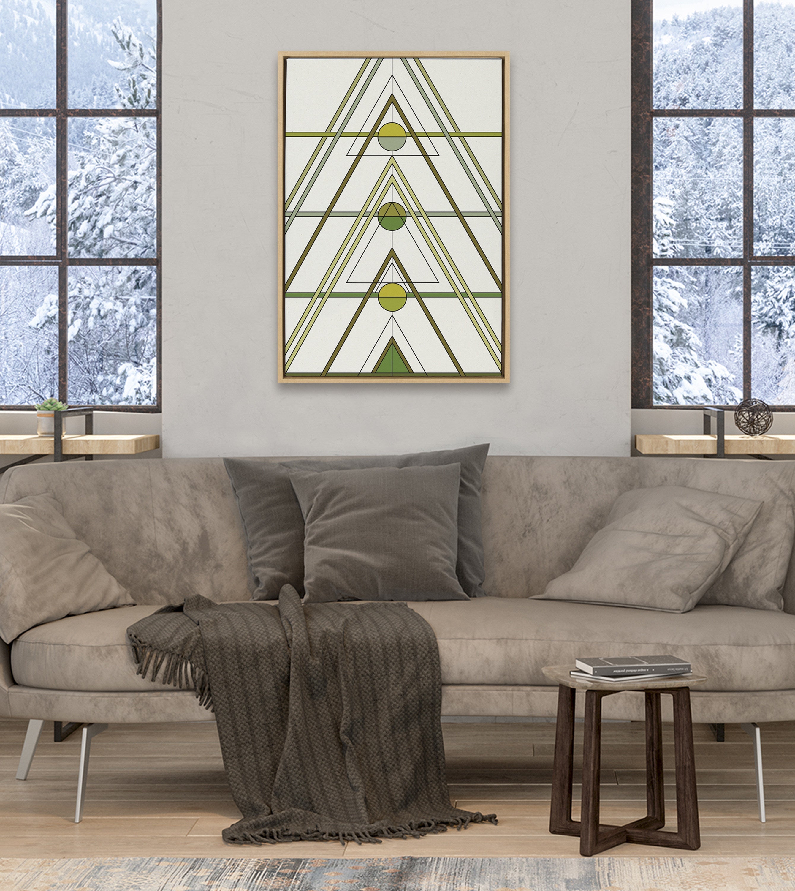Sylvie Mid Century Modern Retro Tree Framed Canvas by kateandlaurel - product image 10 for Resin Society