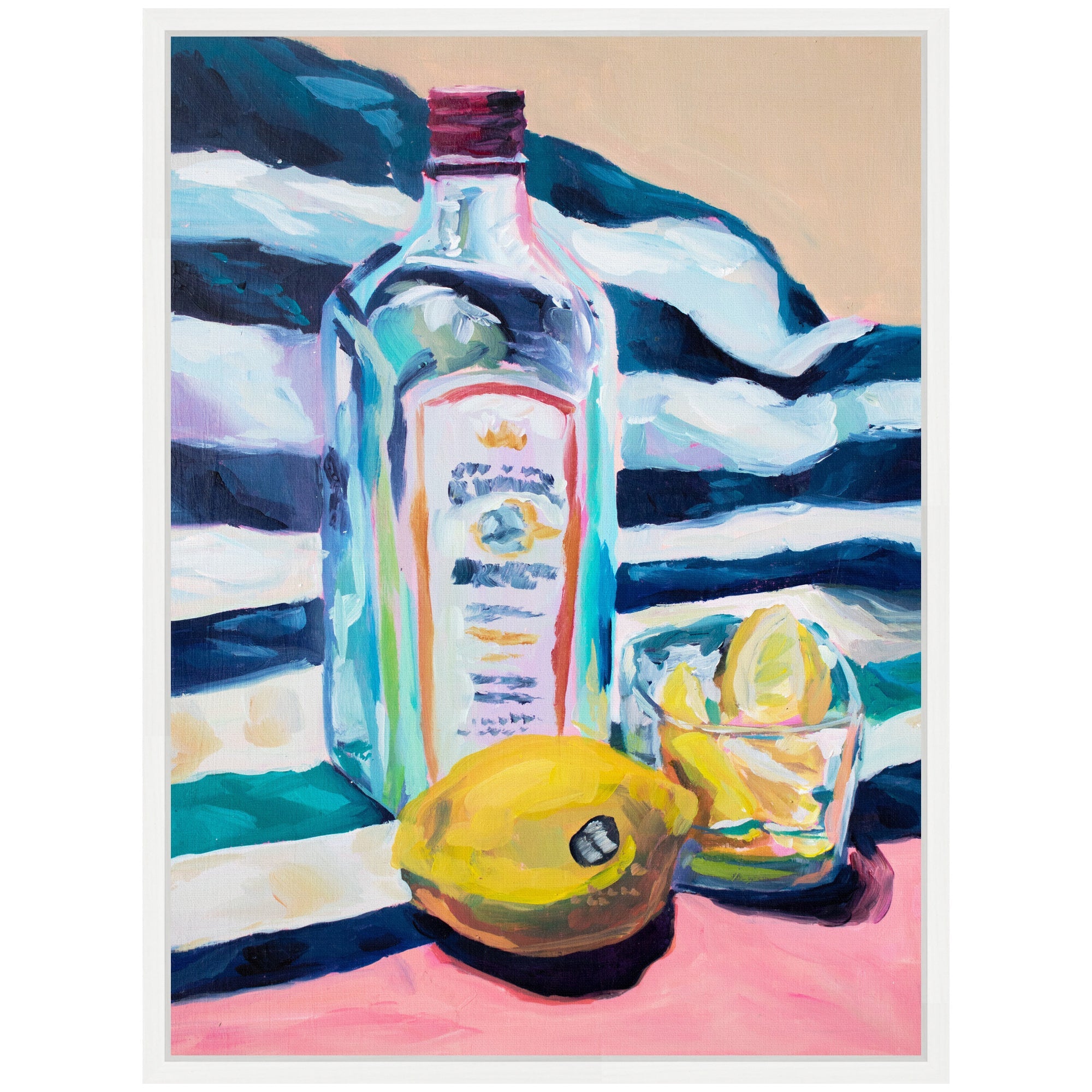 Sylvie Lemons and Gin Framed Canvas by Rachel Christopoulos