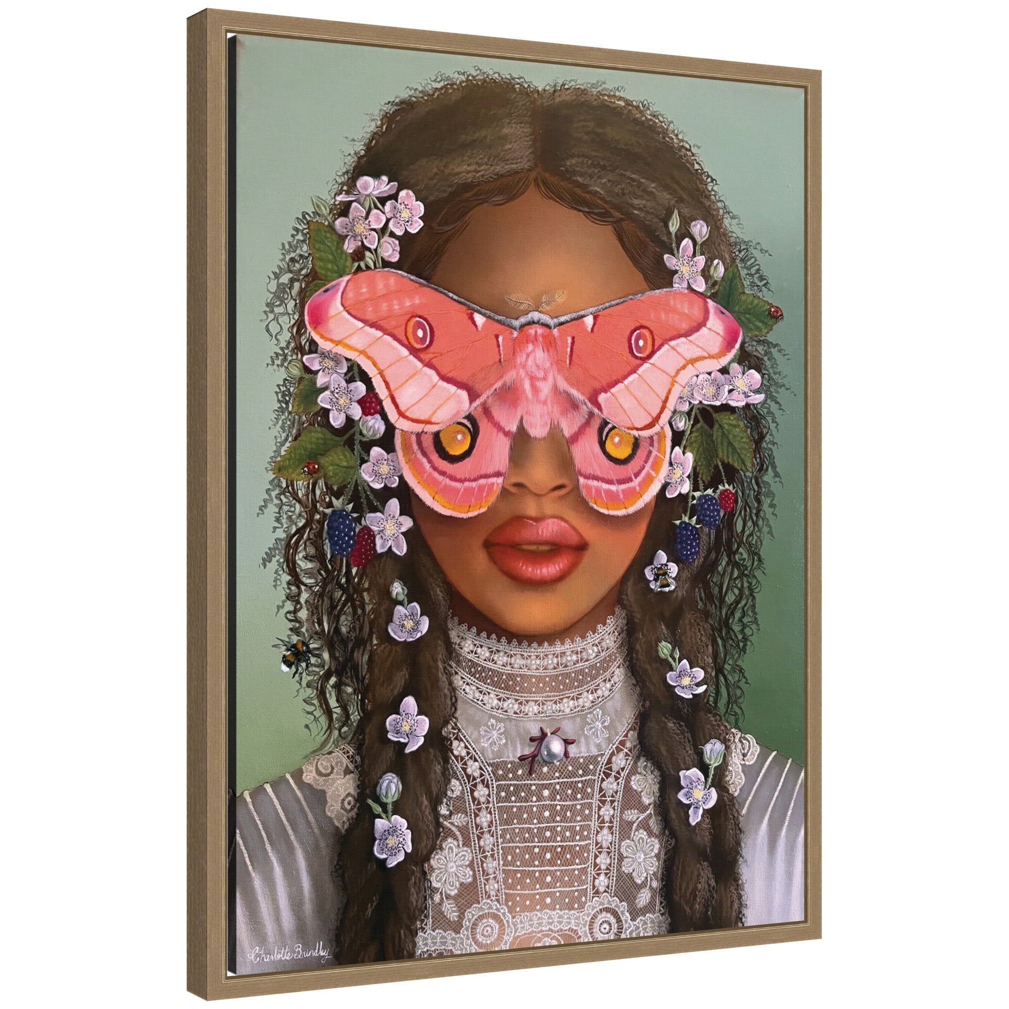 In The Garden With Antheia by Charlotte Brindley Framed Canvas Wall Art Print