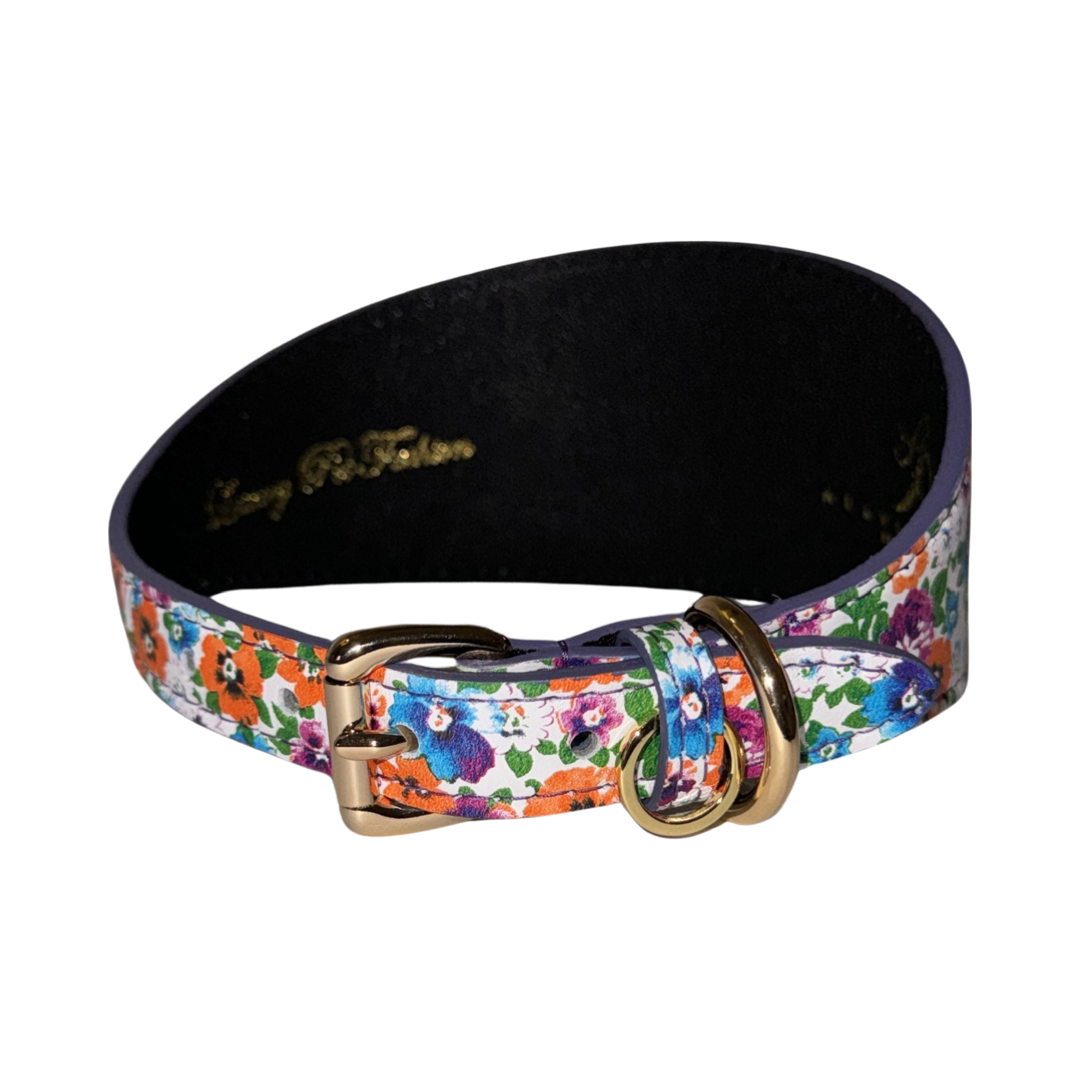 Poppy & Pansy Italian Leather 3” Wide Style Collar