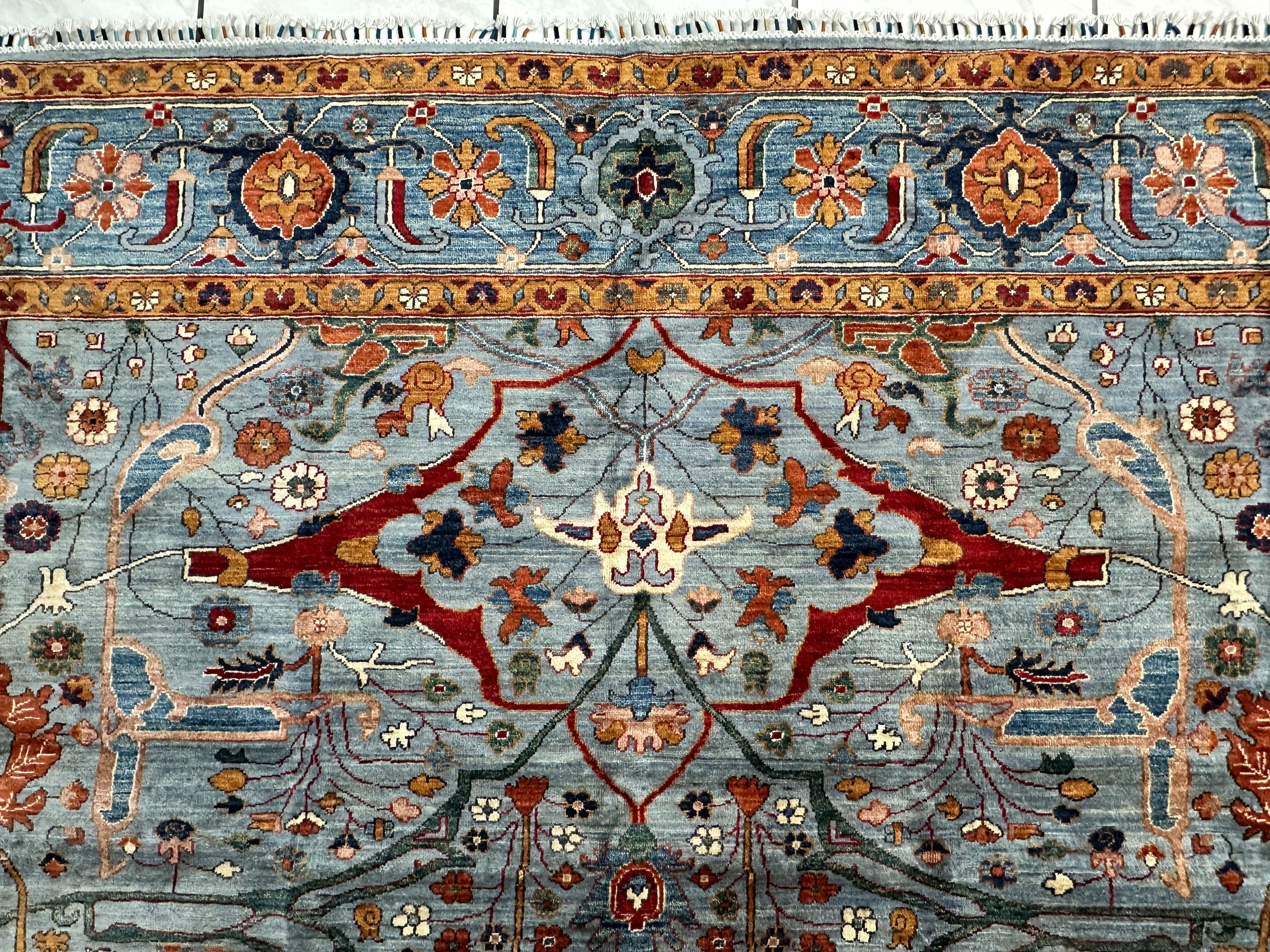 Hand-Knotted Trasitional Serapi Ghazni Wool Rug – 9’1” x 12’ – by Rugistan - product image 14 for Resin Society