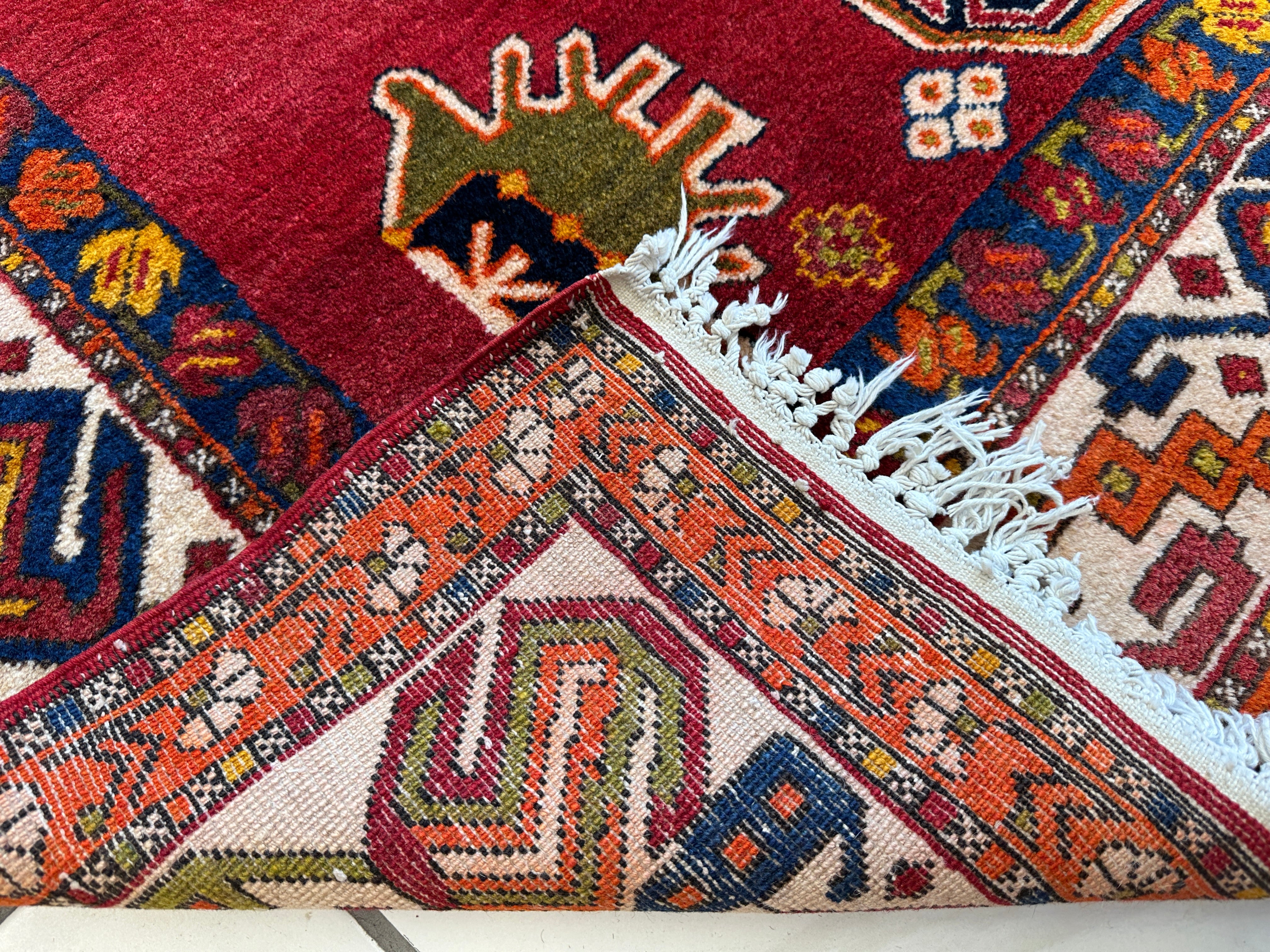 Hand-Knotted Persian Meshgin Wool Rug – 5’ x 11’ – Vintage Tribal by Rugistan - product image 16 for Resin Society