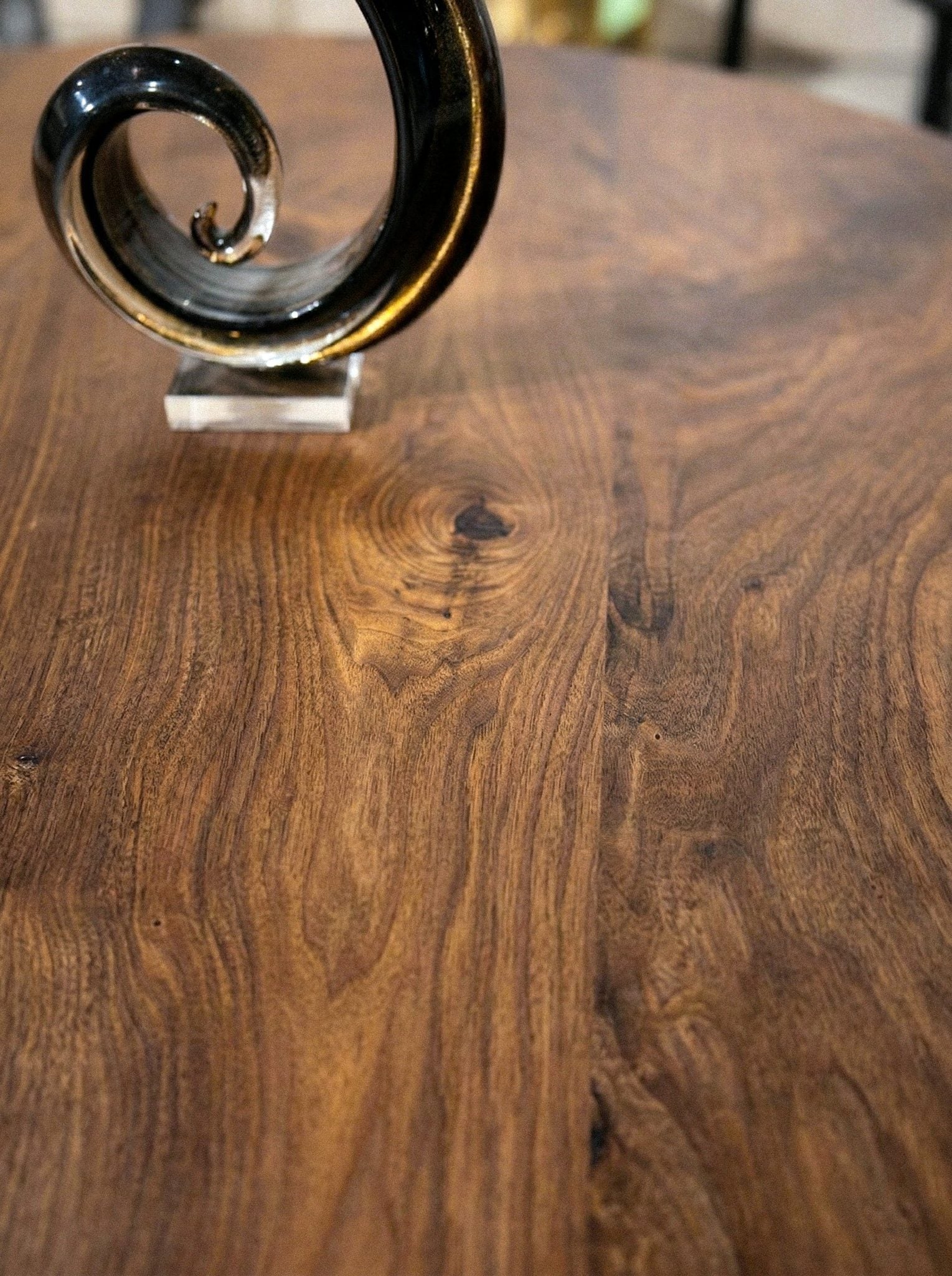 Modern Round Walnut Pedestal Dining Table by Gizz - product image 4 for Resin Society